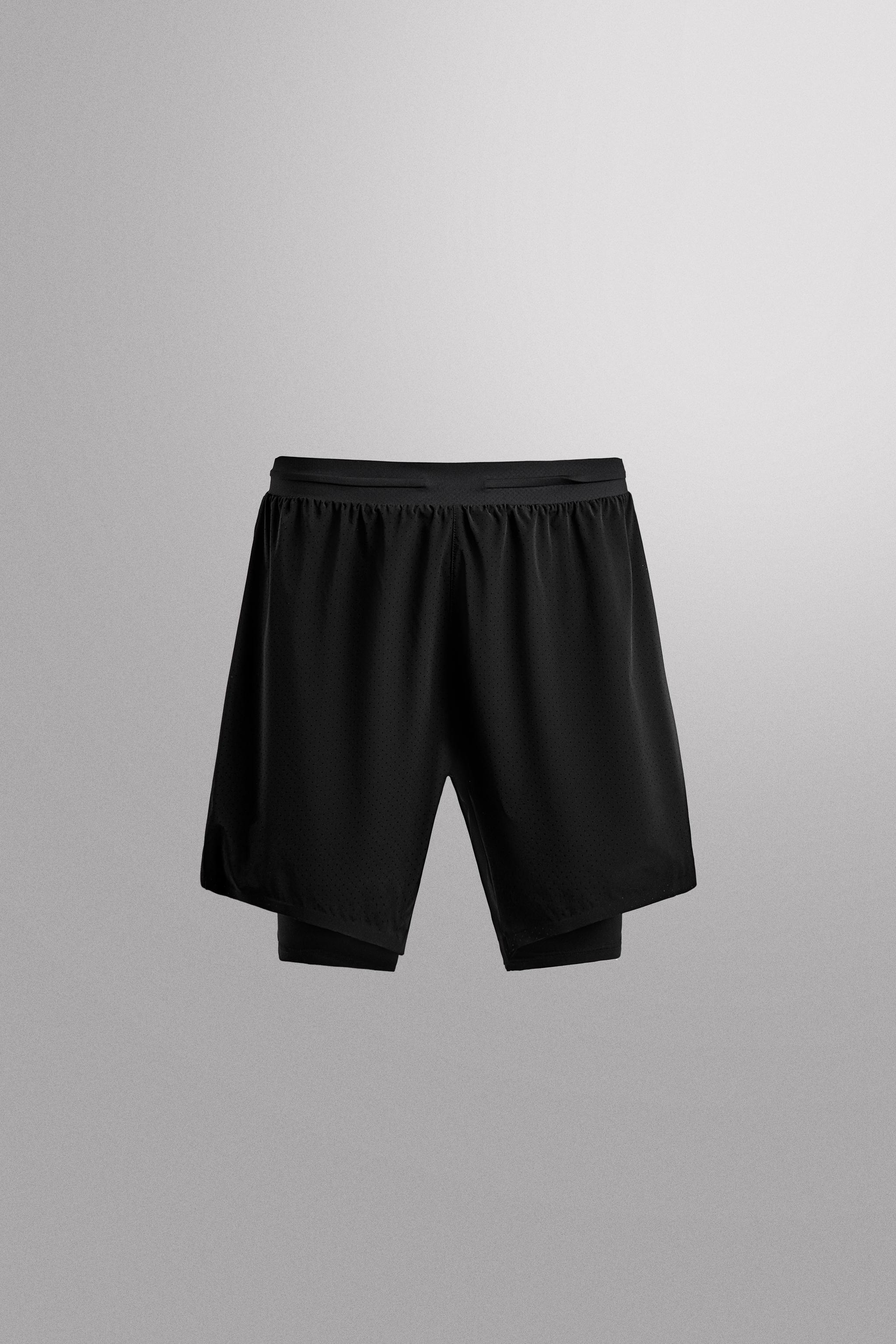 2-IN-1 PERFORATED SHORTS