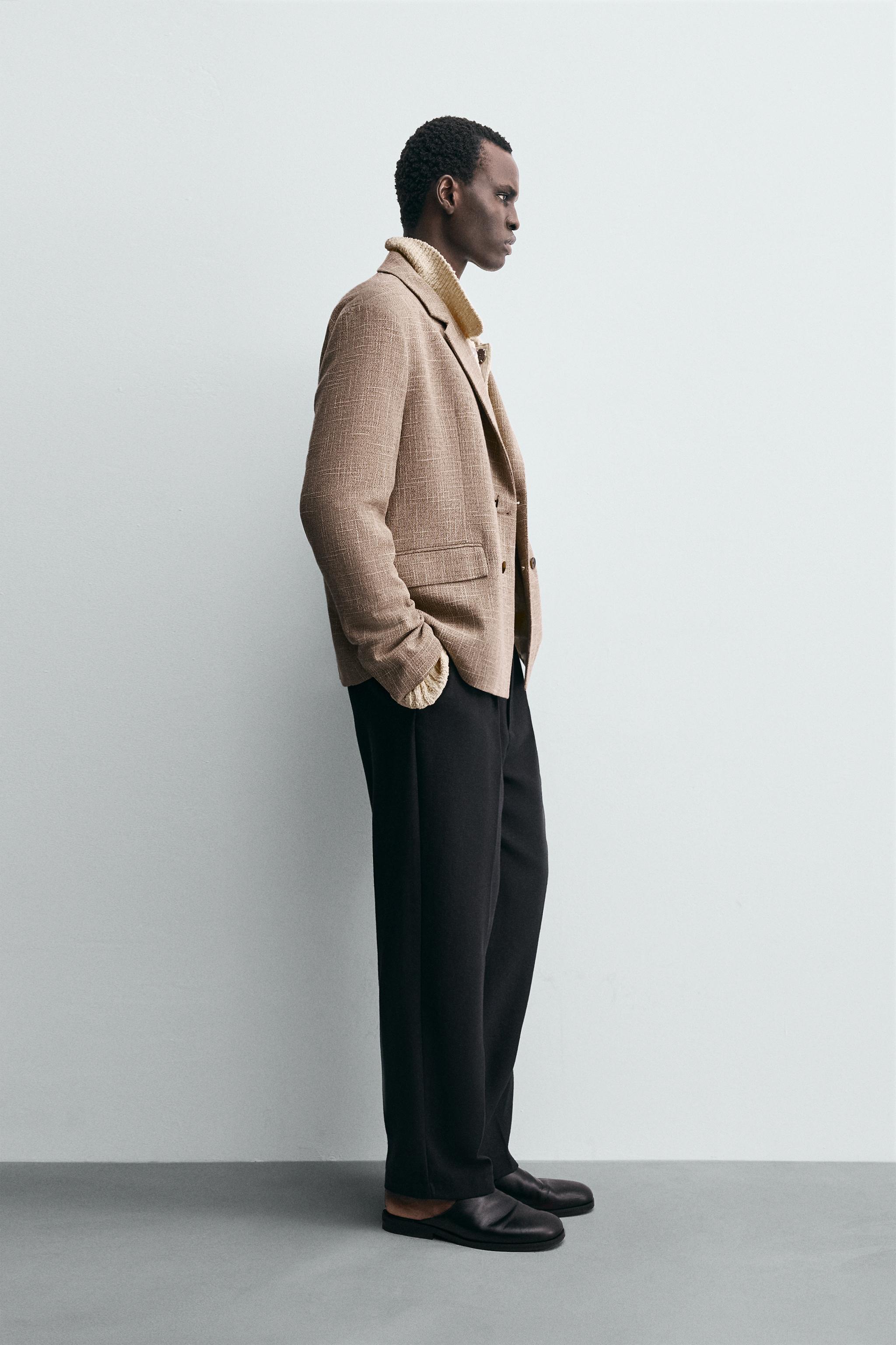 TEXTURED DOUBLE BREASTED BLAZER