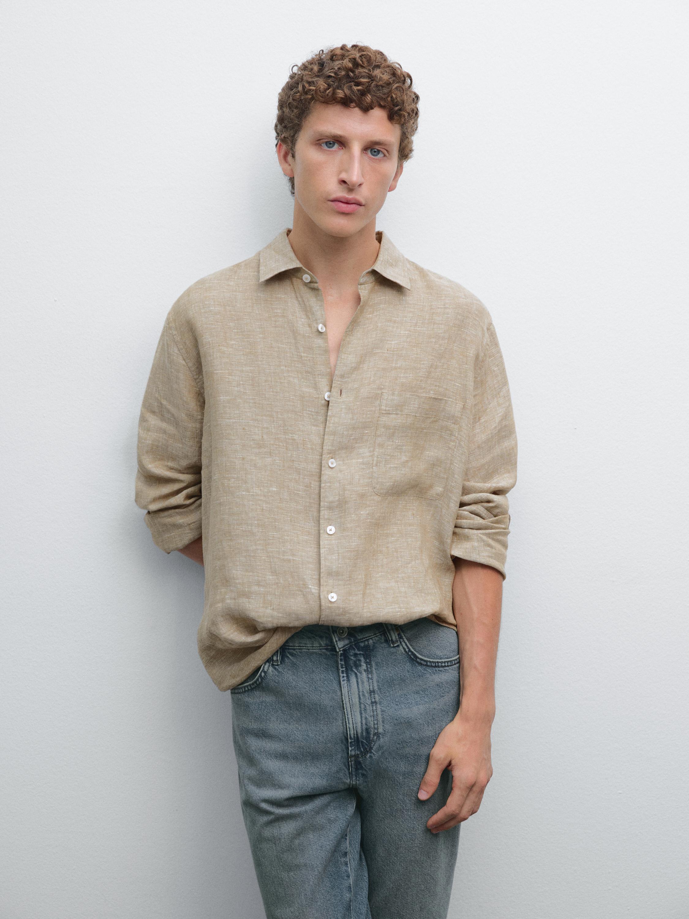 100% linen regular fit shirt