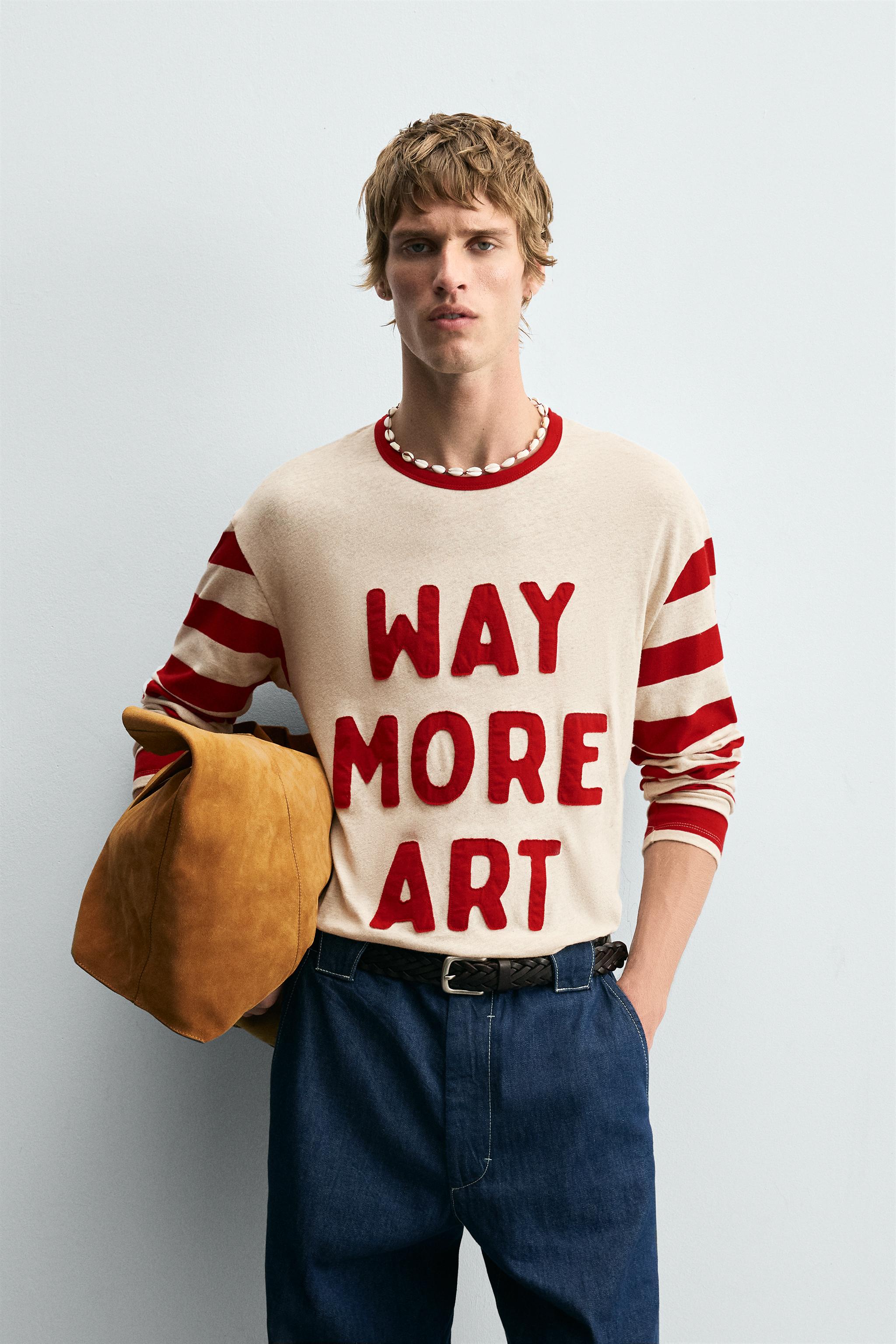 STRIPED COMBINATION T-SHIRT