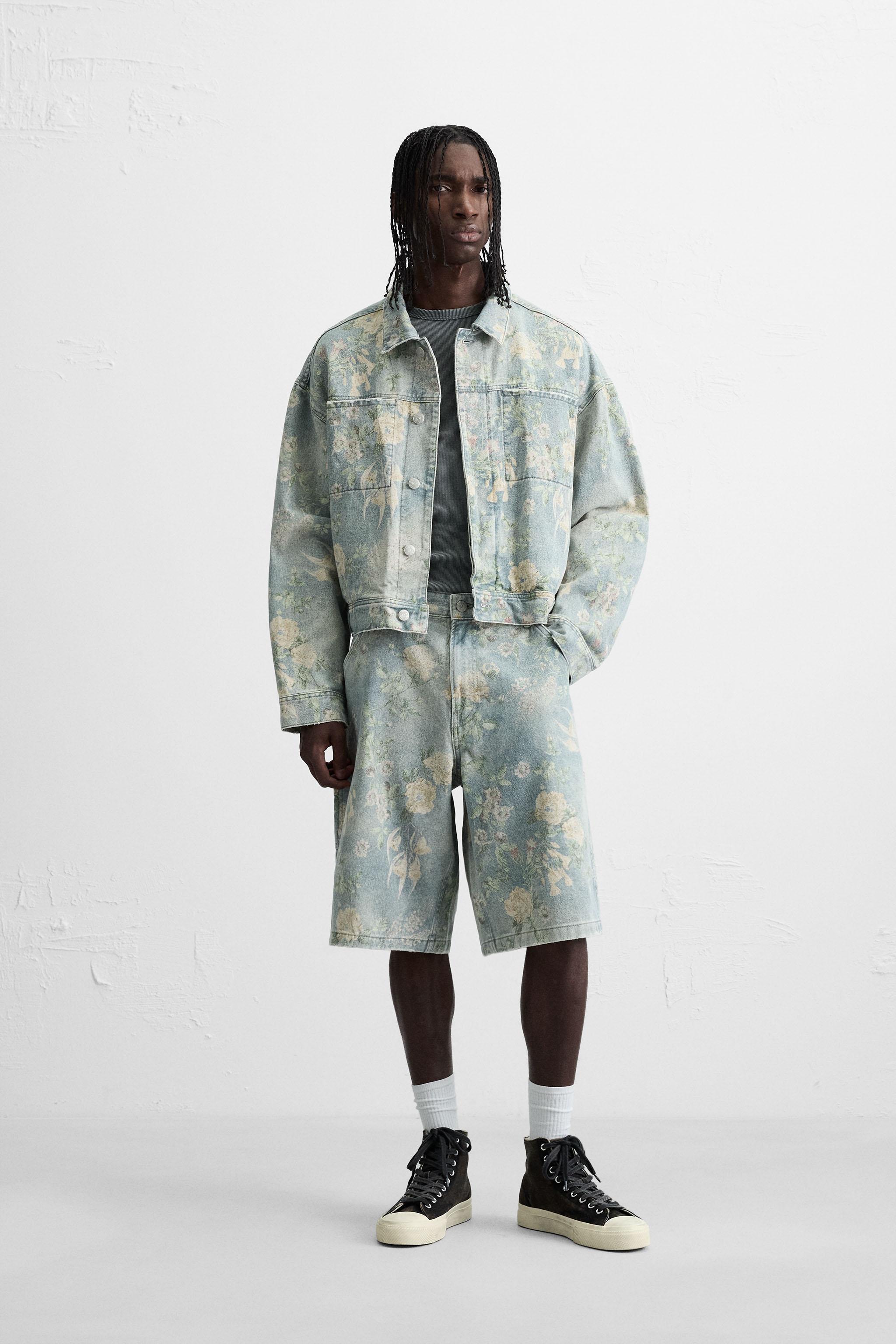 FLORAL PRINT CARPENTER POCKET BERMUDA SHORTS