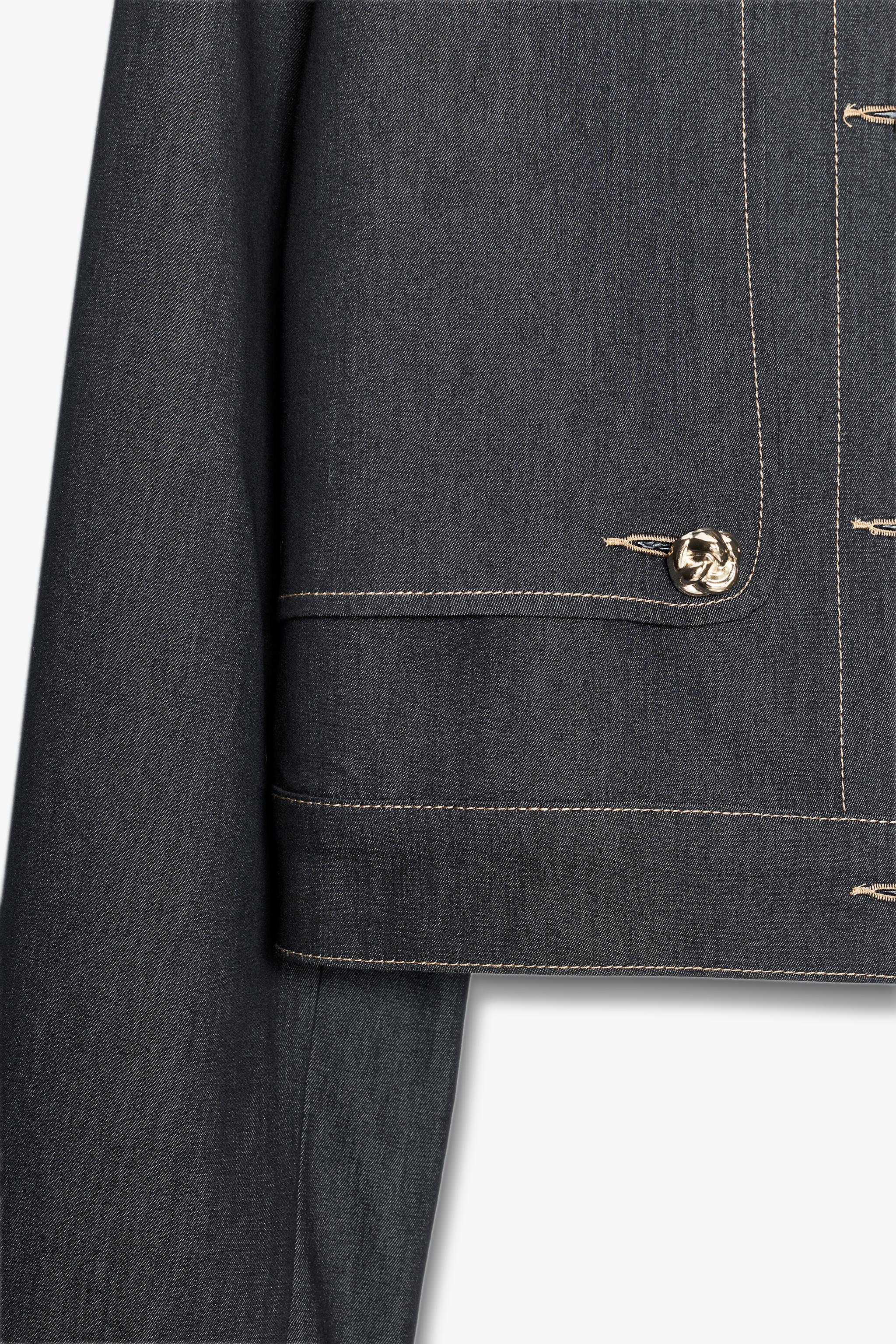 CONTRAST STITCHING SHORT JACKET