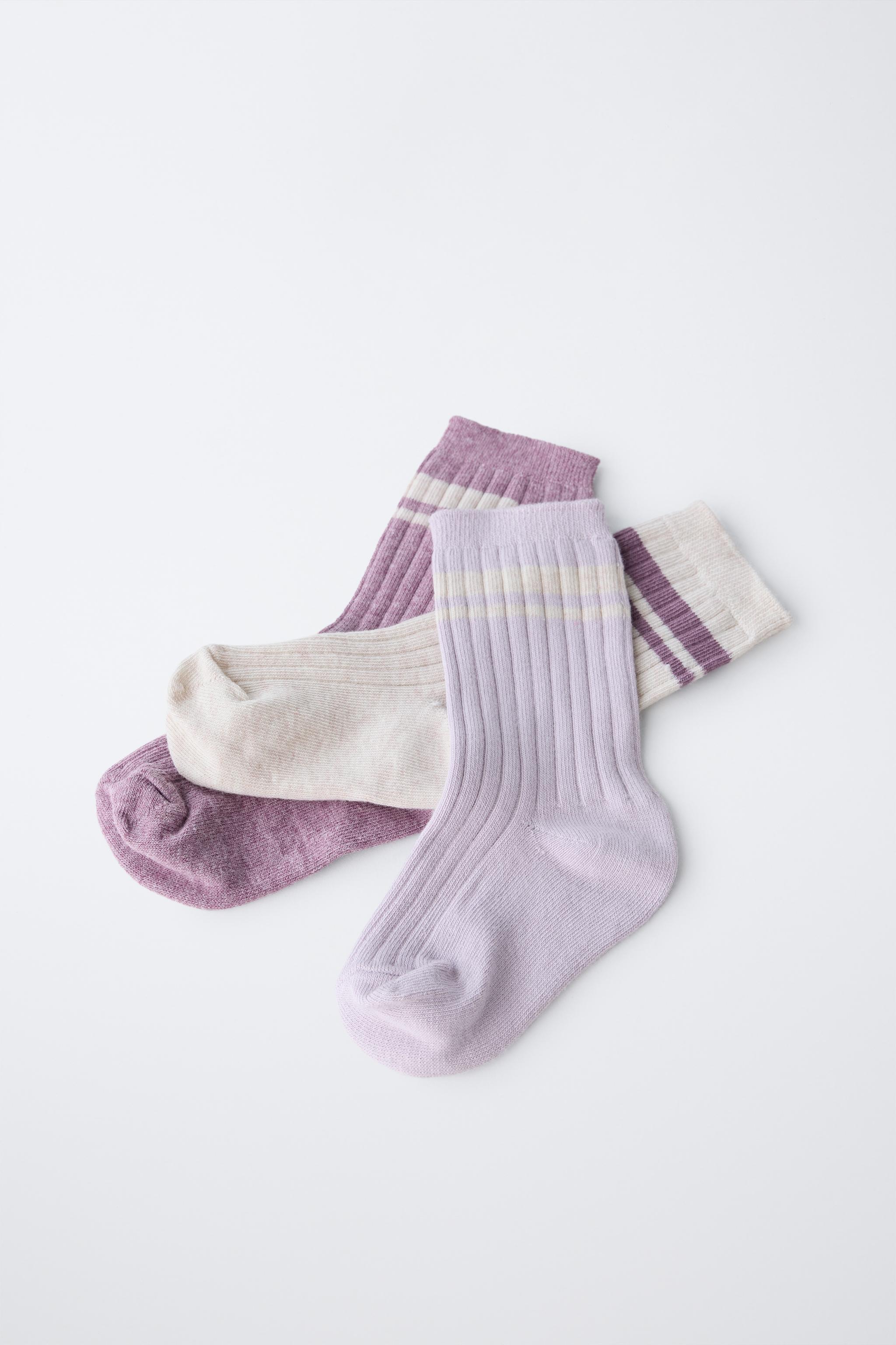 THREE-PACK OF STRIPED LONG SOCKS