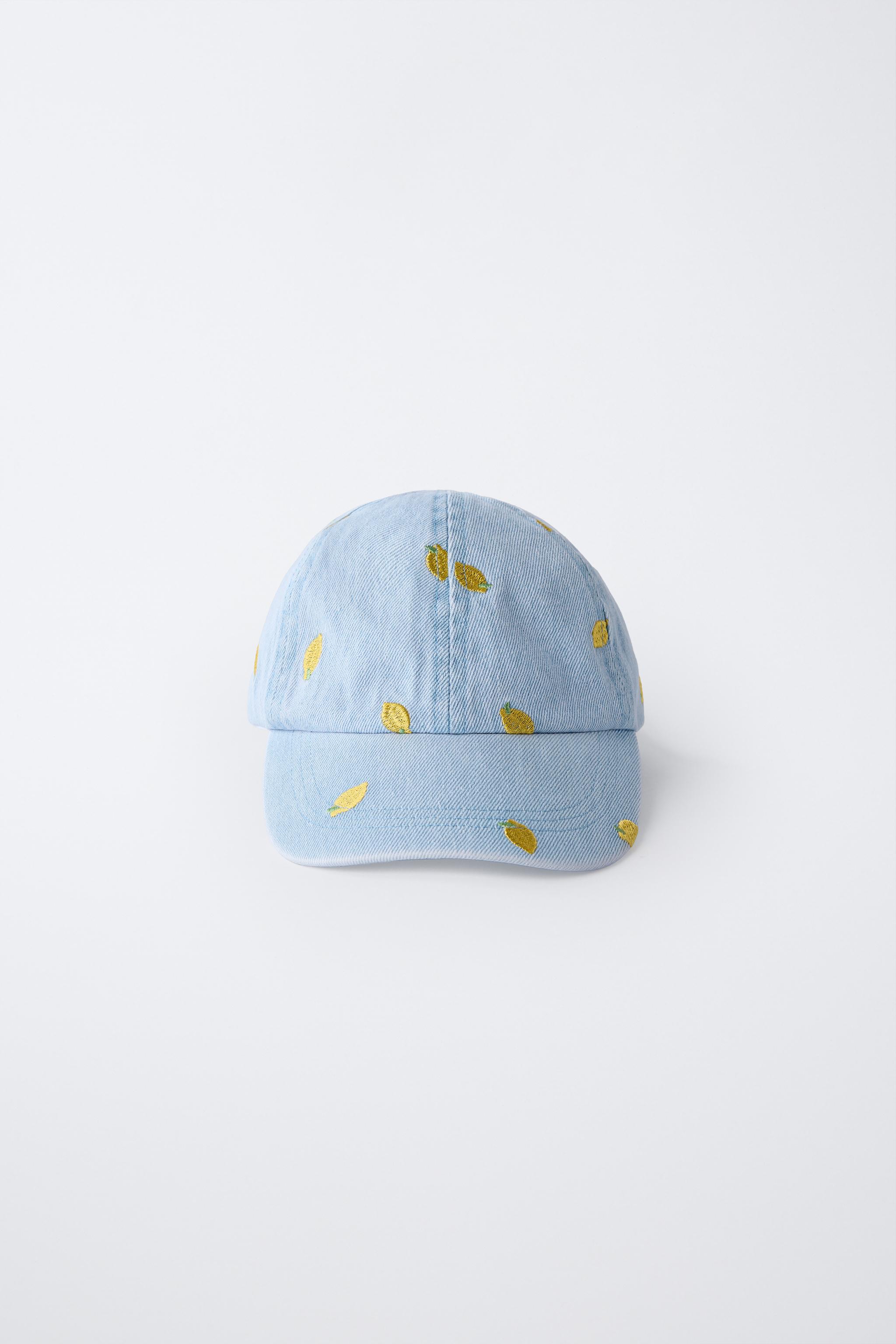 EMBROIDERED LEMON DENIM CAP