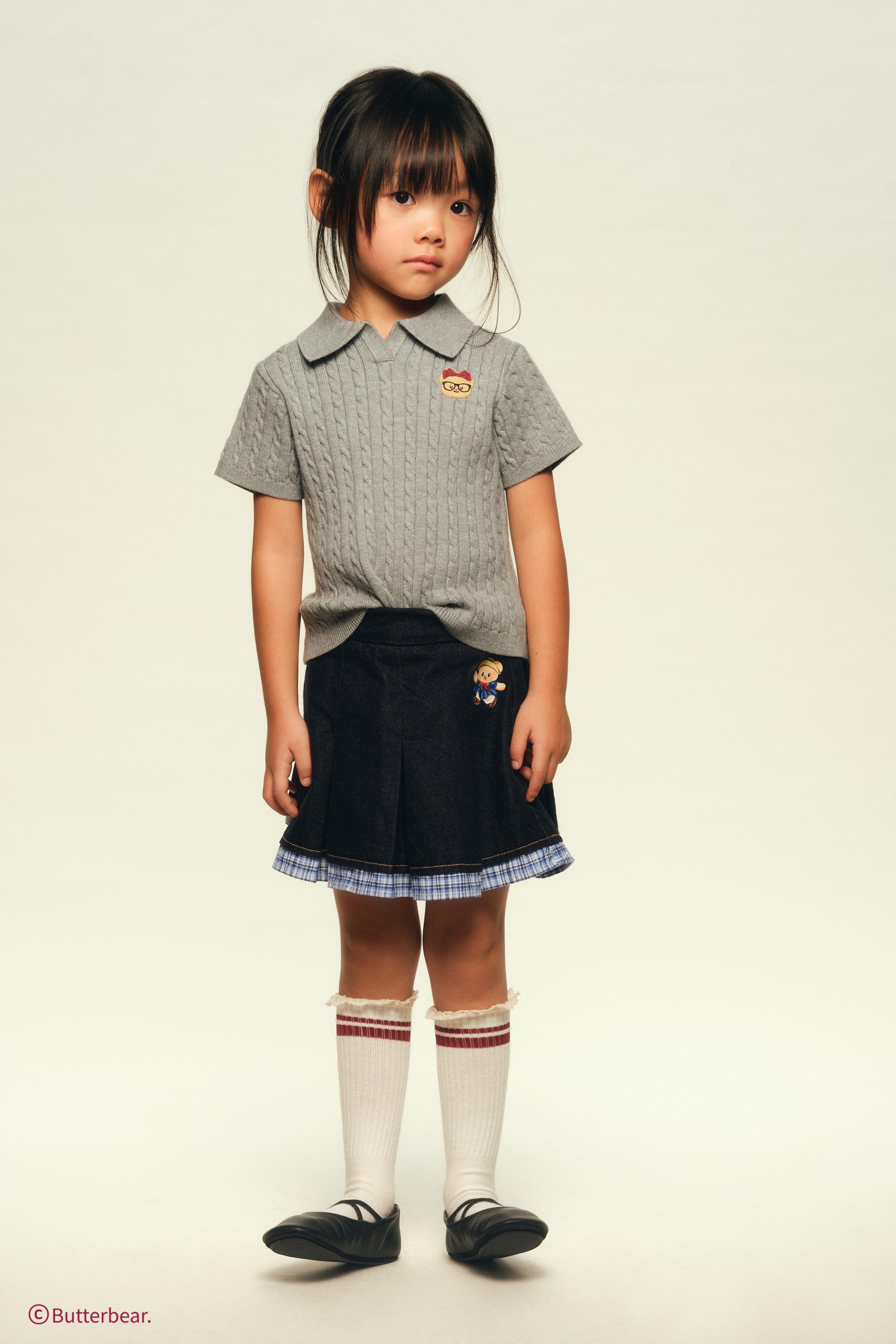 BUTTERBEAR © CABLE KNIT POLO SHIRT