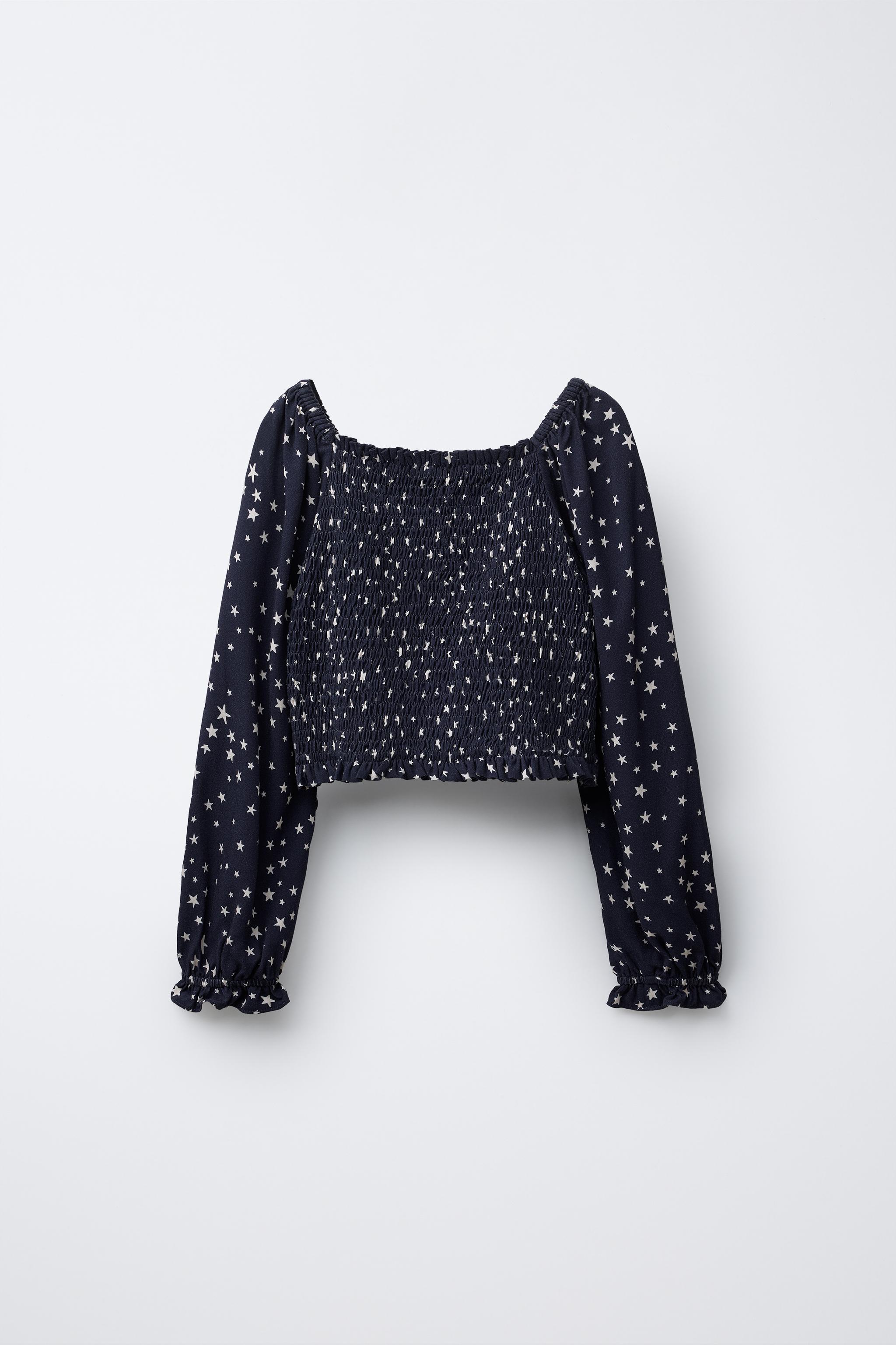 STAR PRINT ELASTICIZED TOP