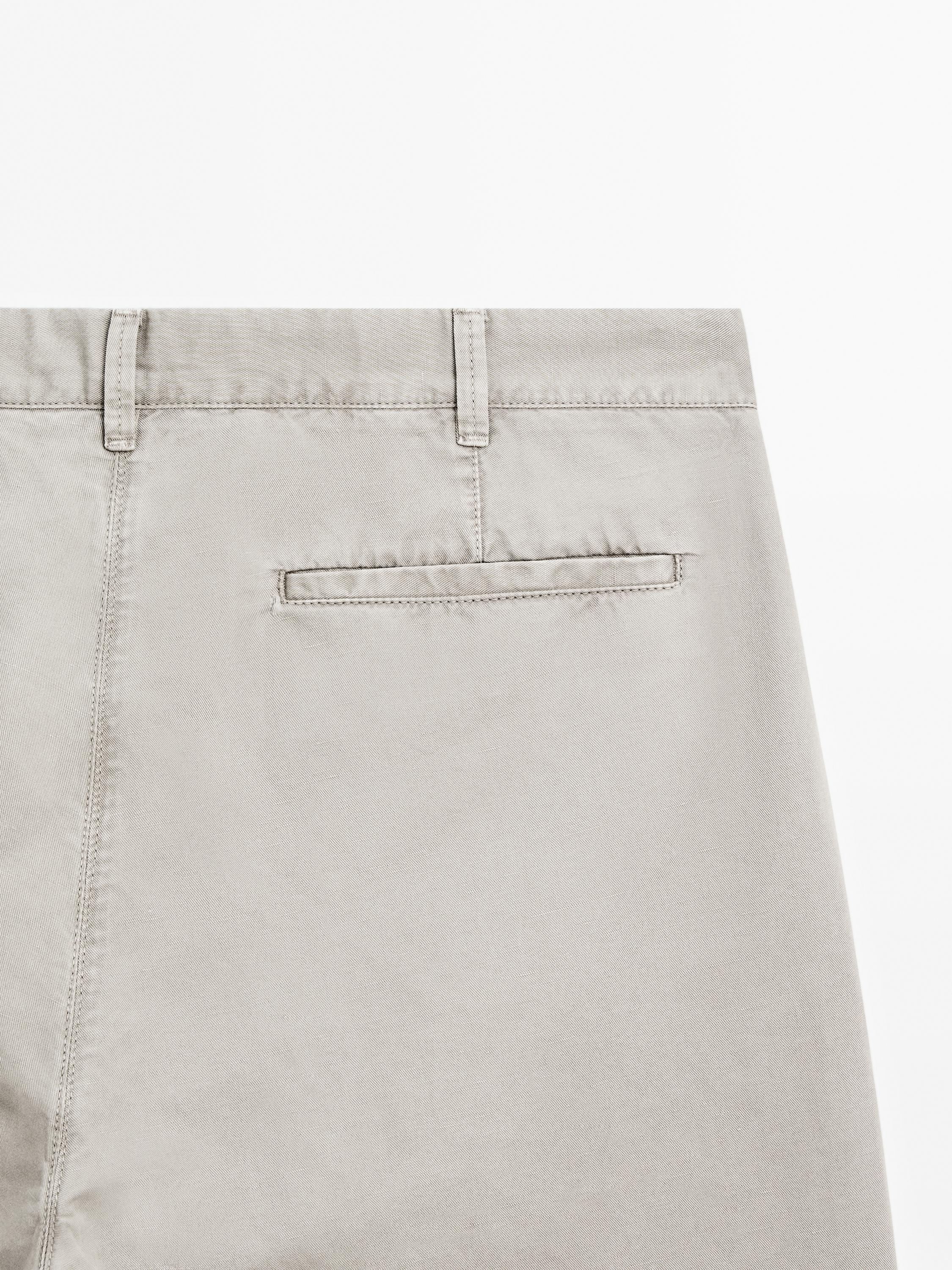Lightweight linen blend Bermuda shorts