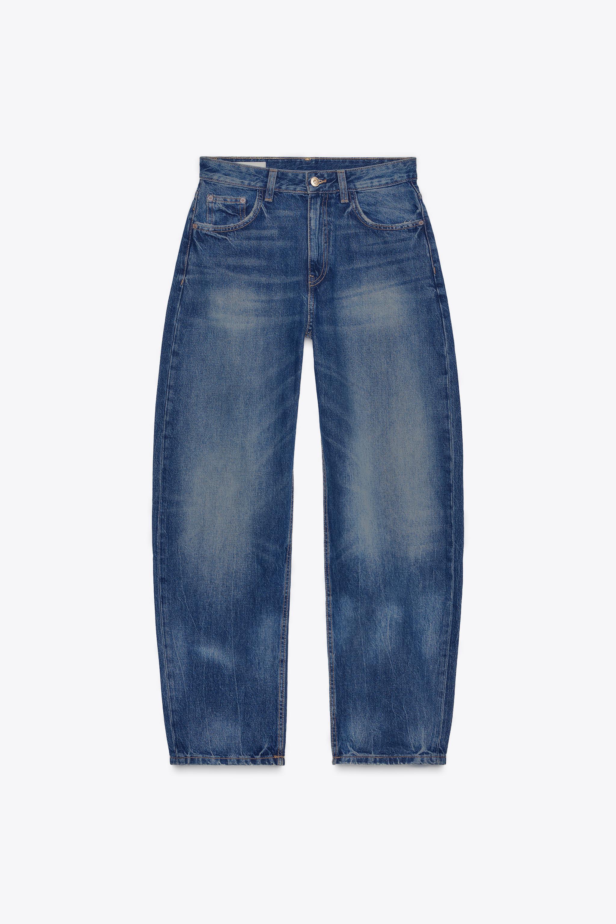 HIGH-WAIST BARREL TRF JEANS