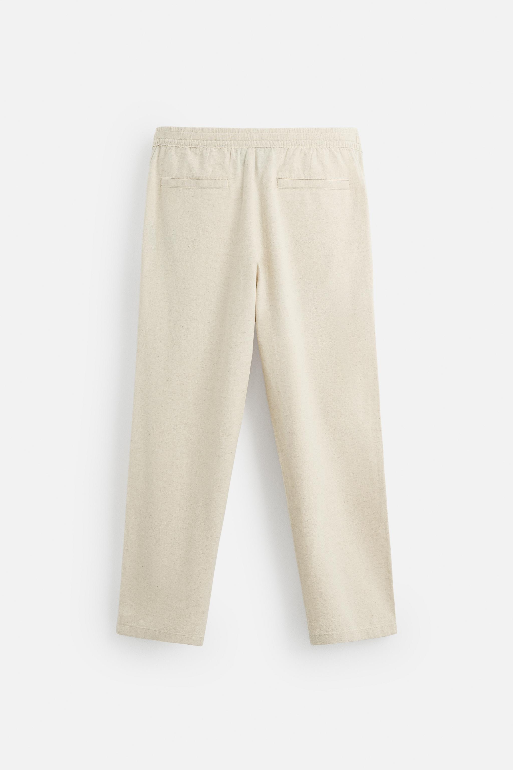 RELAXED FIT COTTON LINEN PANTS