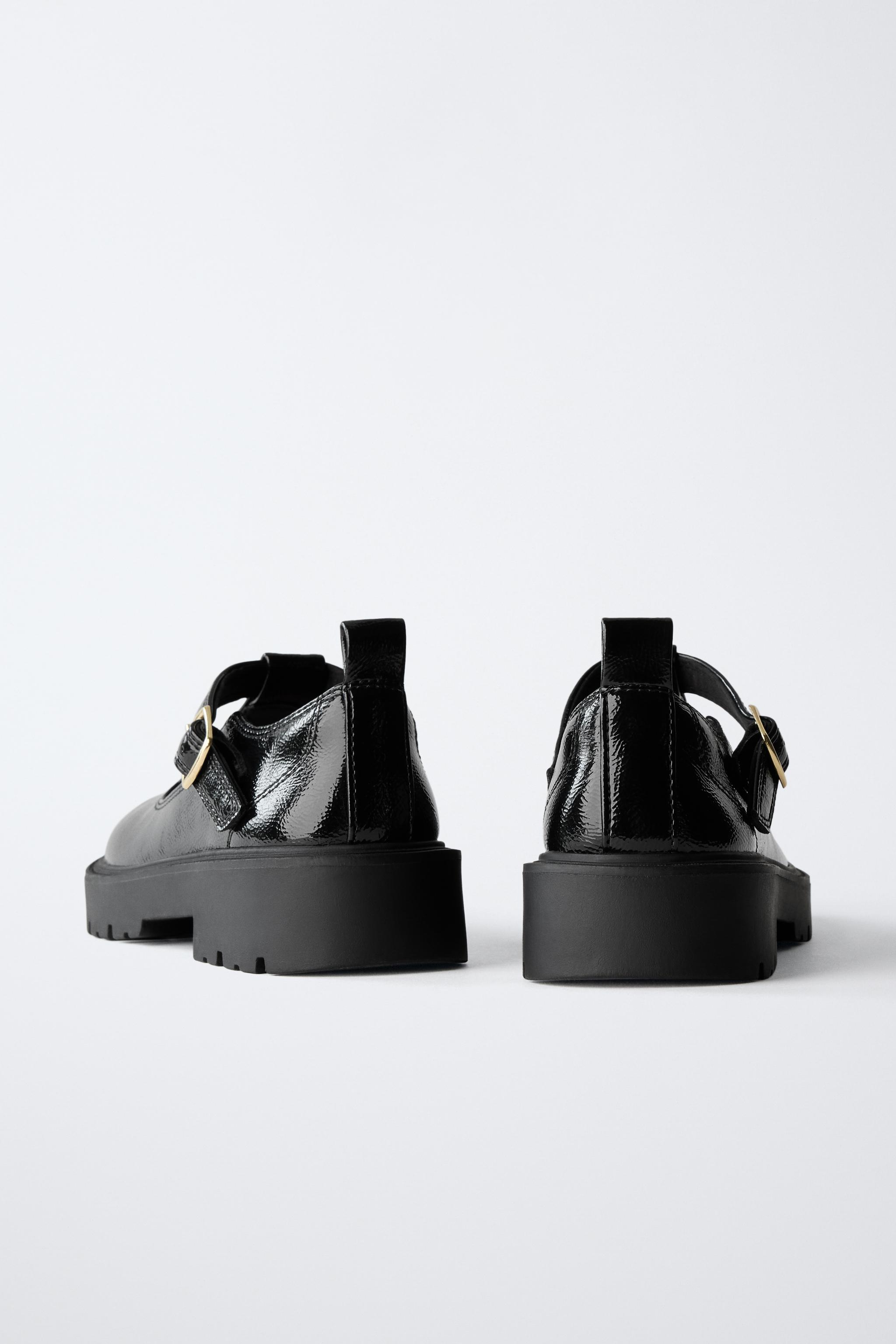 PATENT FINISH T-BAR SHOES