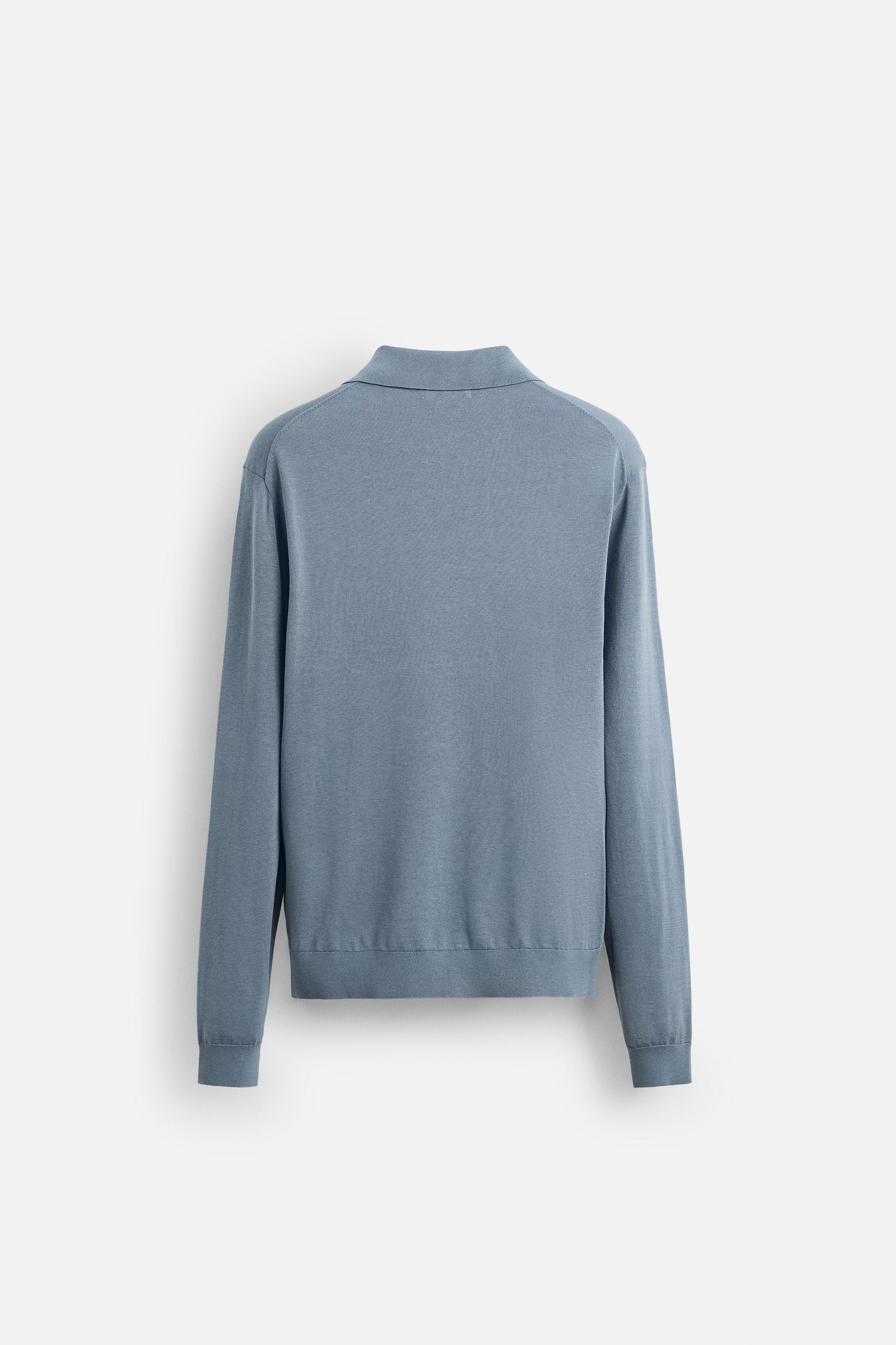 COTTON BLEND KNIT POLO SHIRT