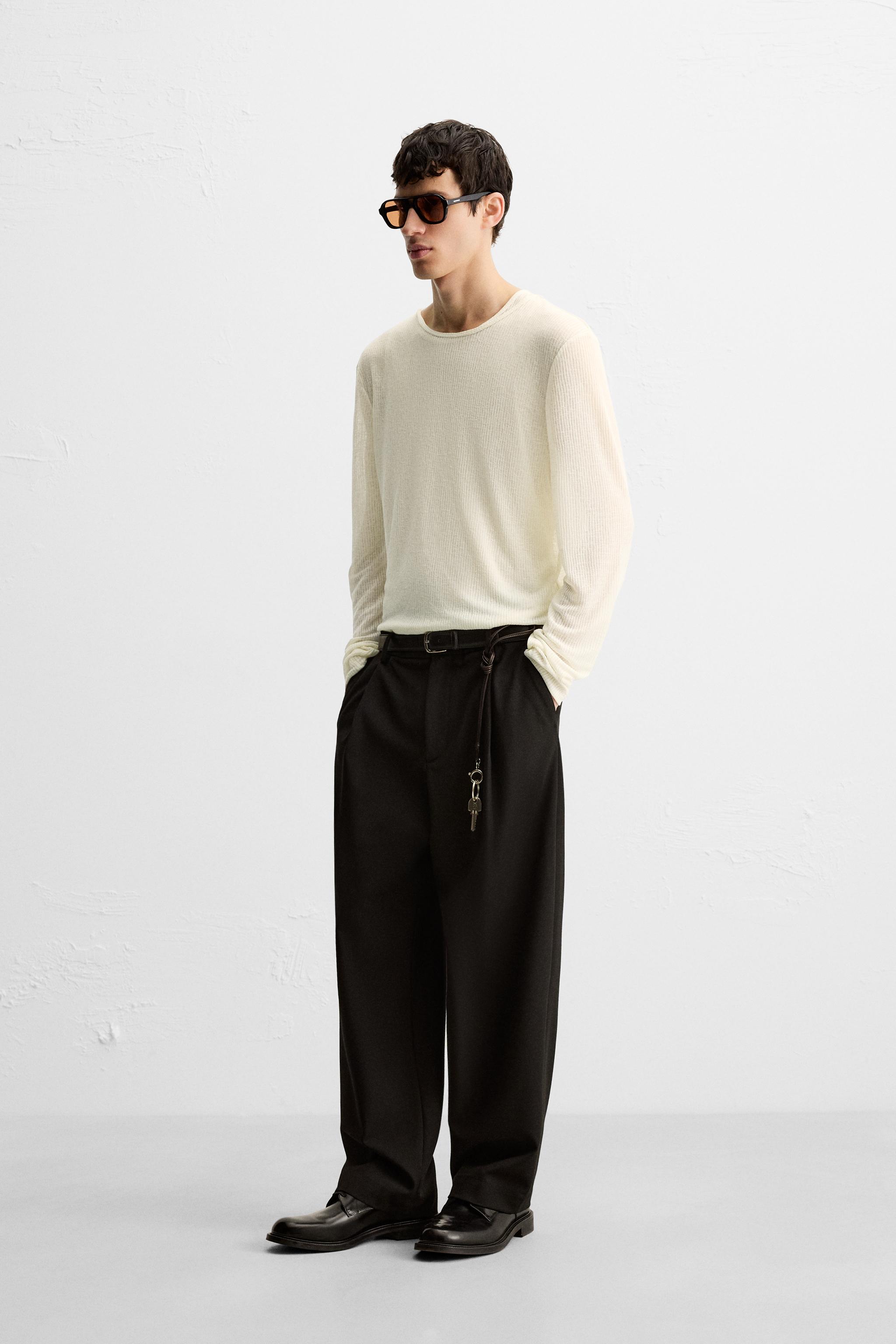 SEMI-SHEER TEXTURED T-SHIRT