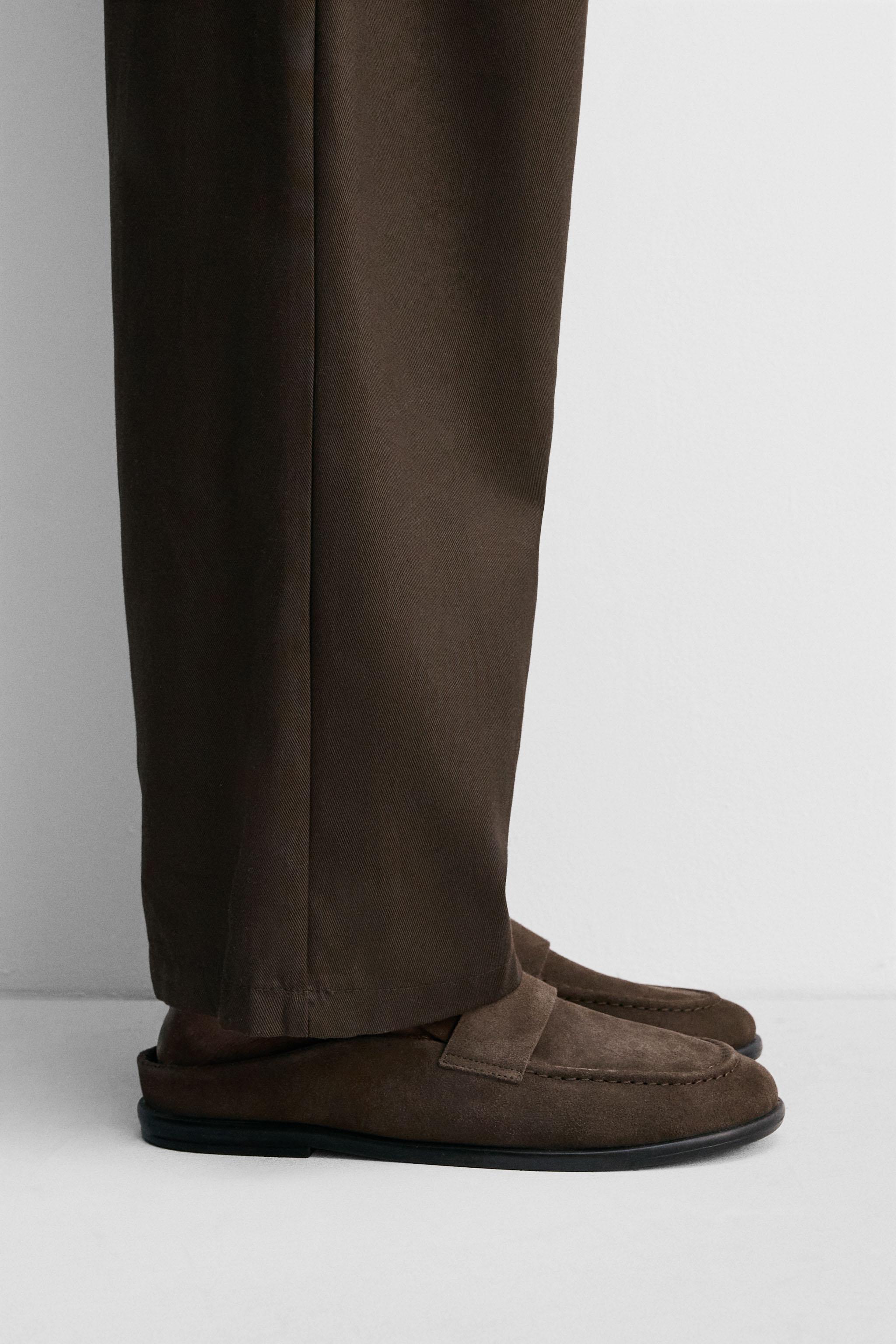 LEATHER OPEN BACK LOAFERS