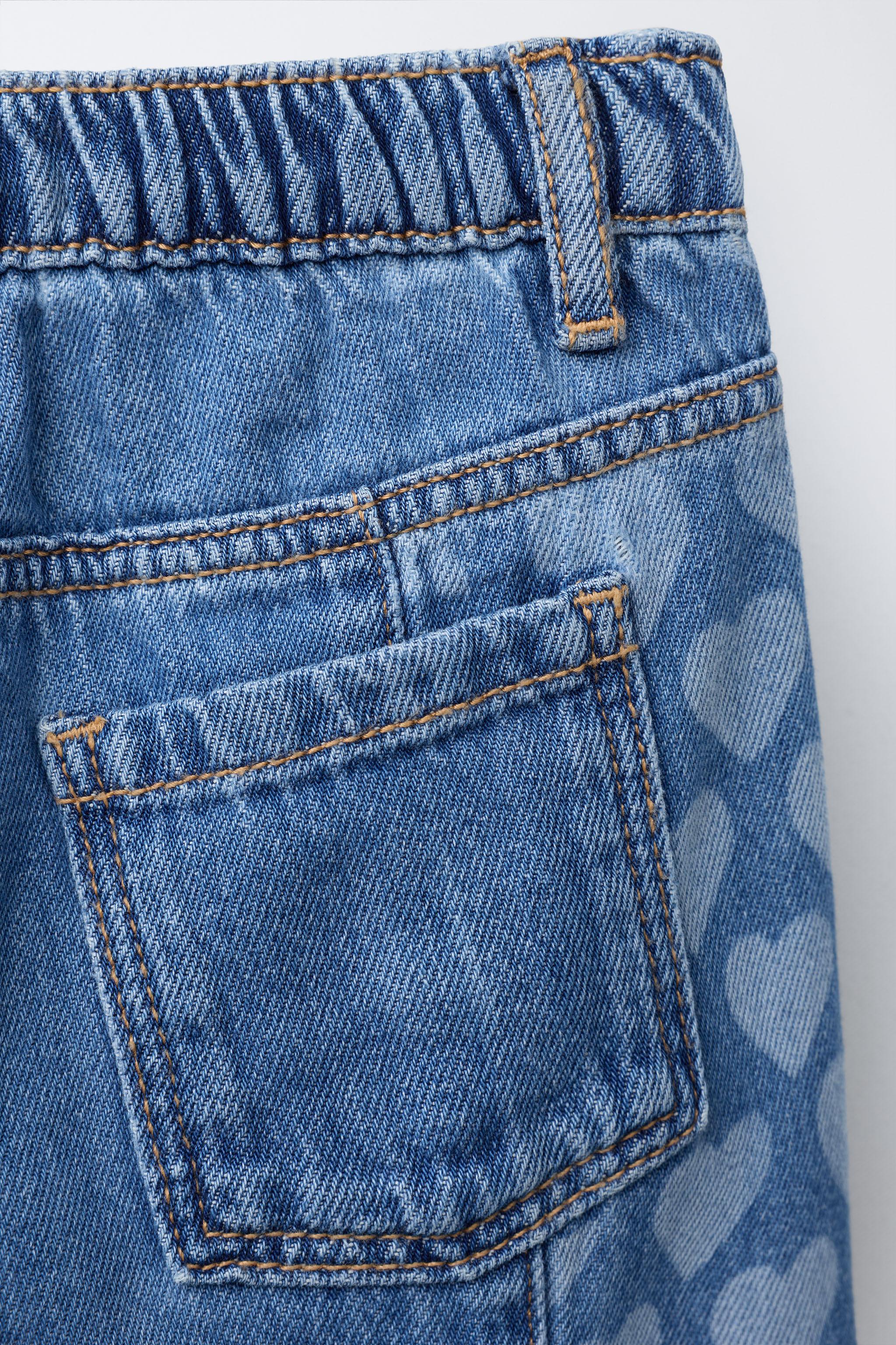 HEART PRINT CULOTTE JEANS