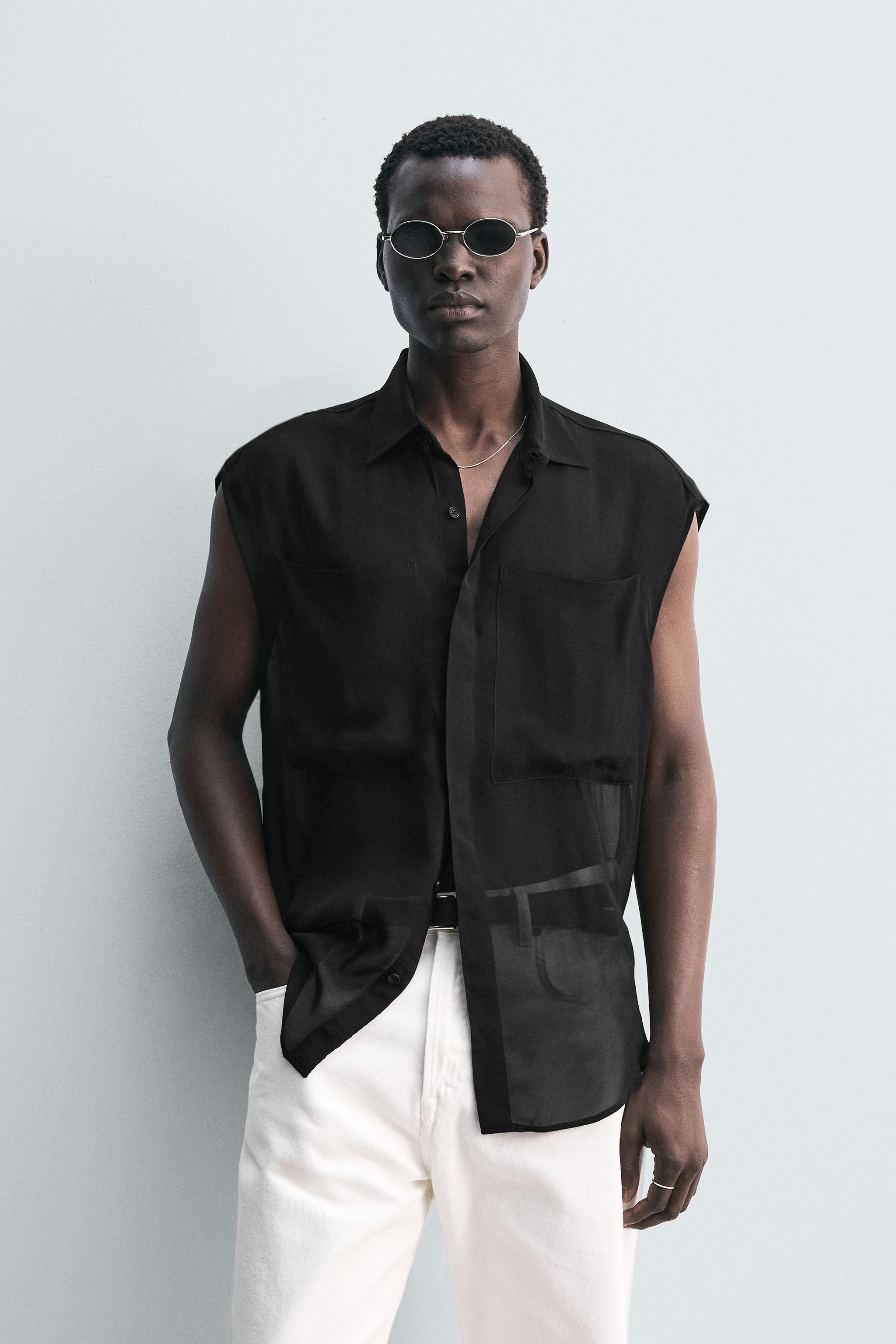 SEMI-SHEER POCKET SHIRT