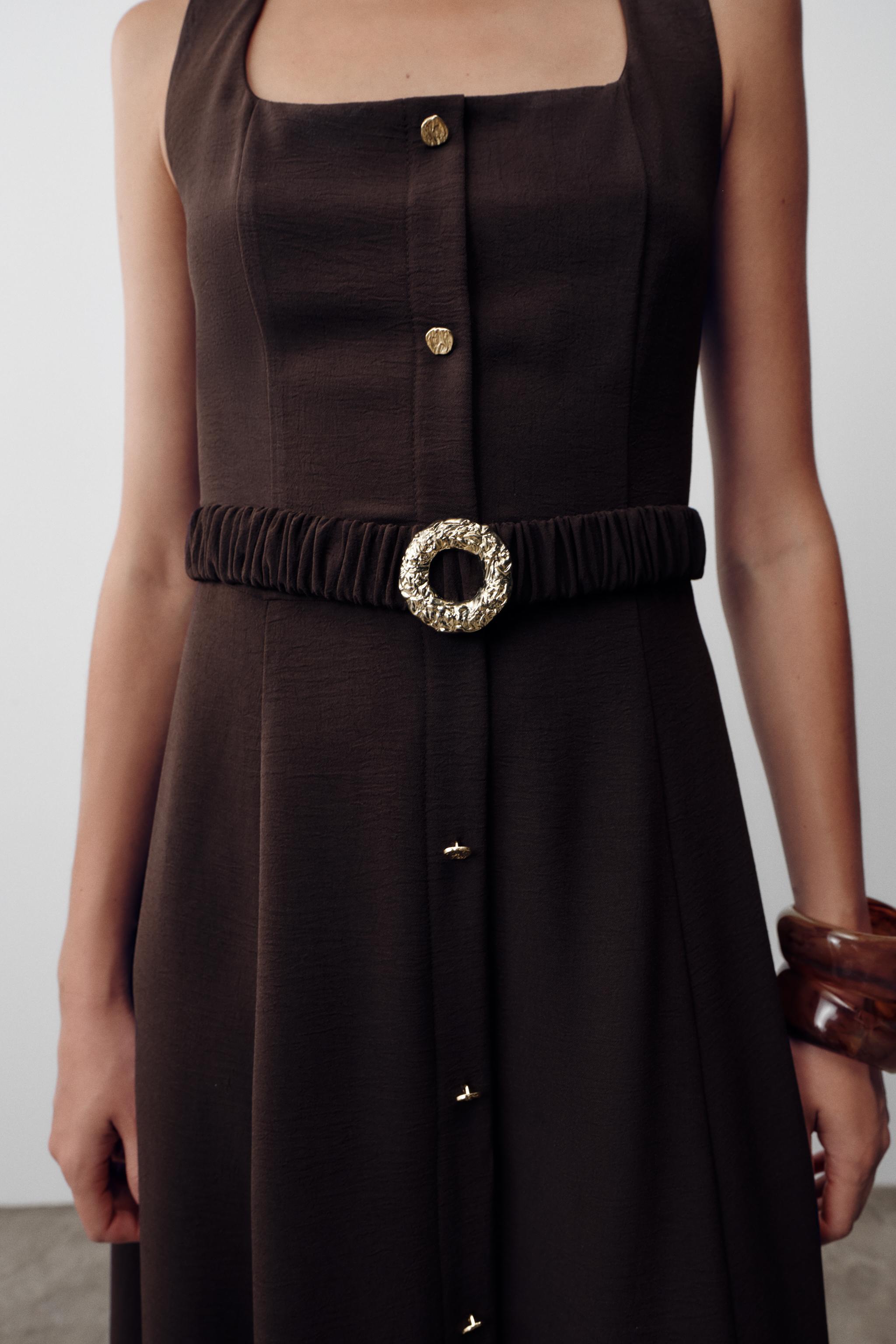 BELTED MIDI DRESS