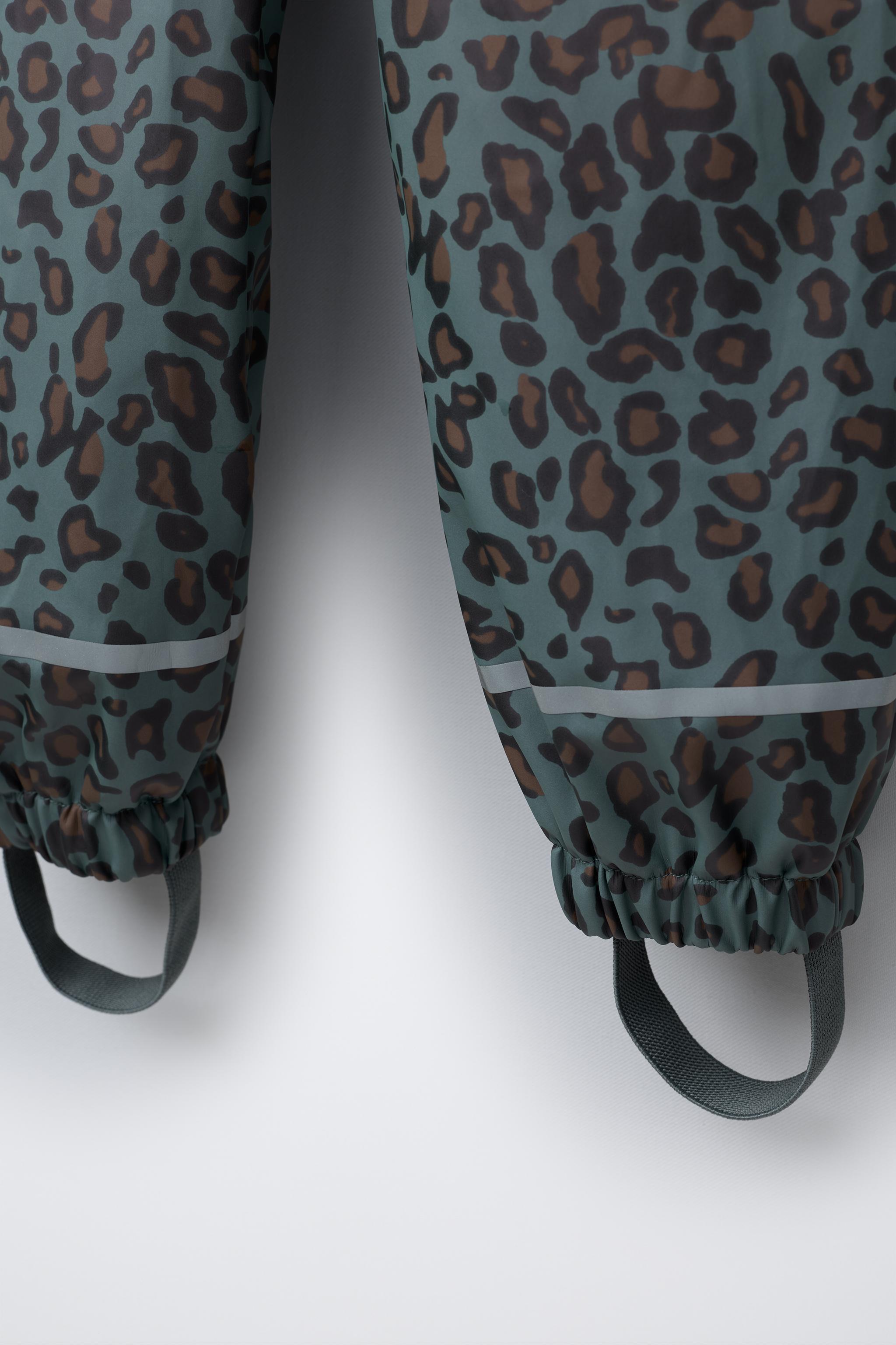 ANIMAL PRINT WATER-RESISTANT RUBBERIZED OVERALLS