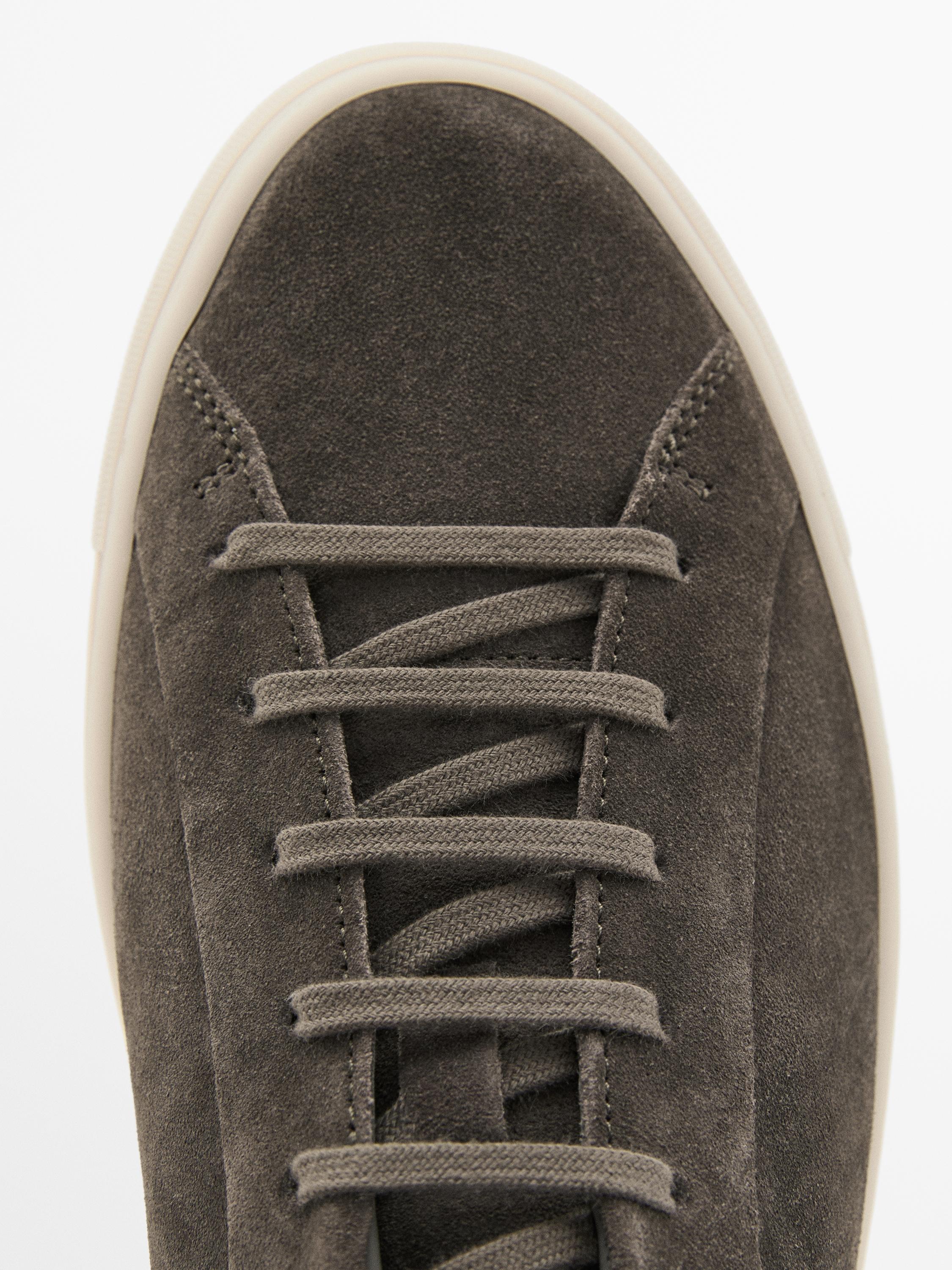 Split suede trainers