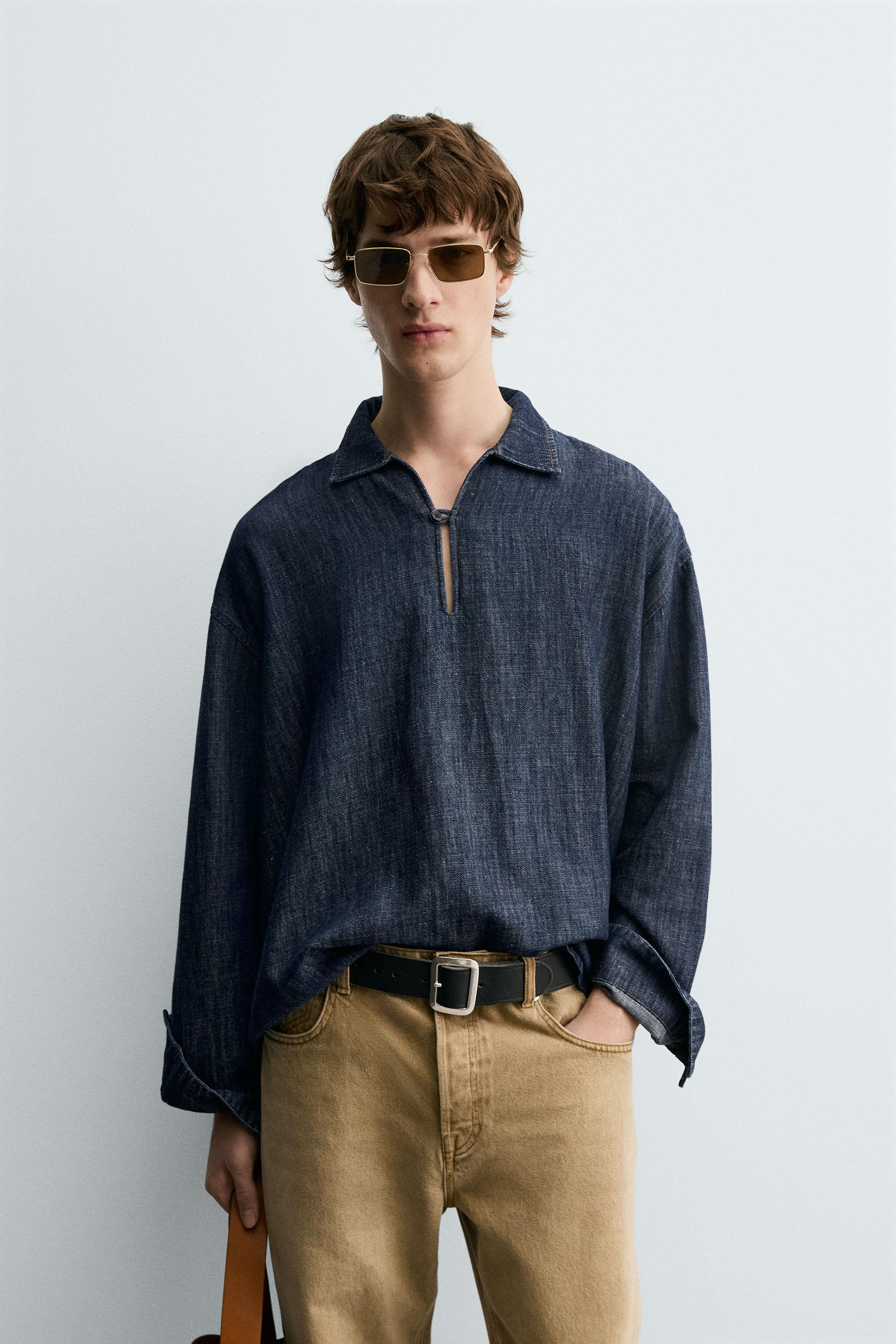 COTTON-LINEN DENIM SHIRT