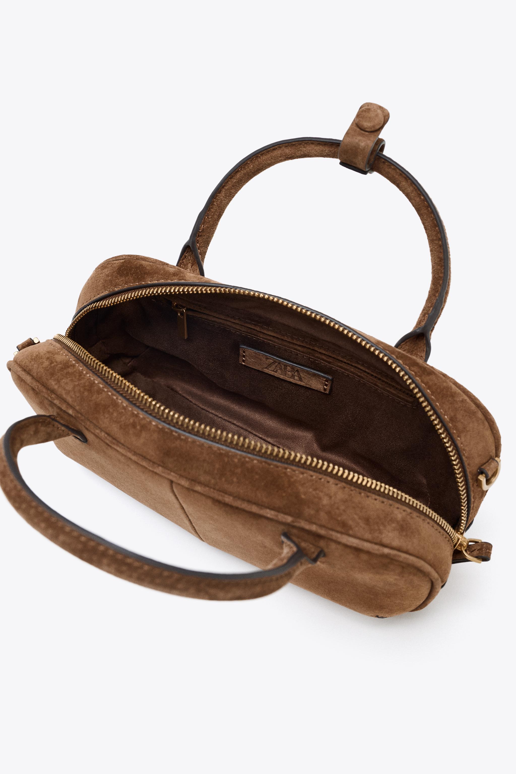 DOUBLE HANDLE MINI SUEDE BAG