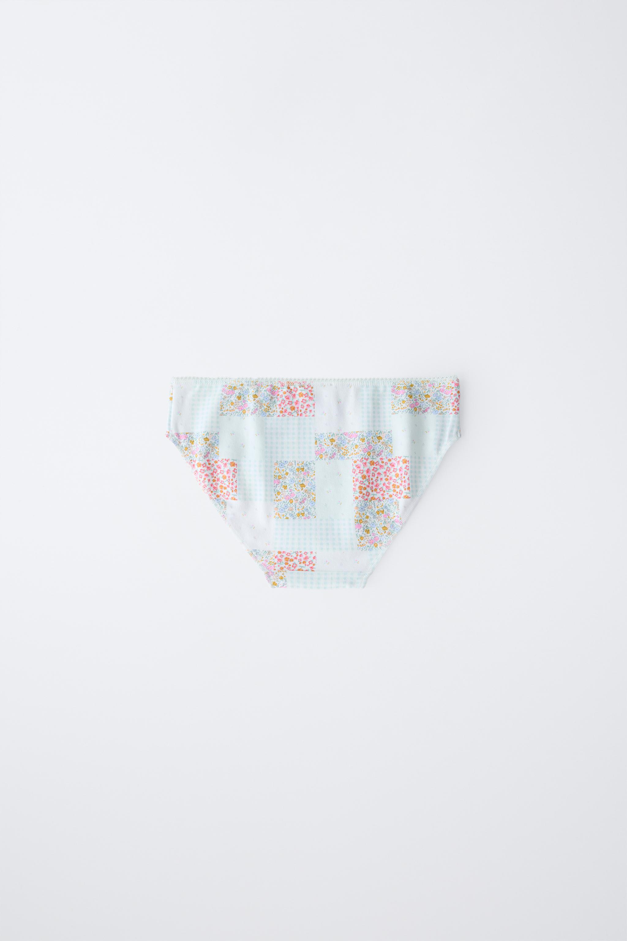 6-14 YEARS/ SIX-PACK OF PATCHWORK AND RIBBED FLORAL UNDERWEAR