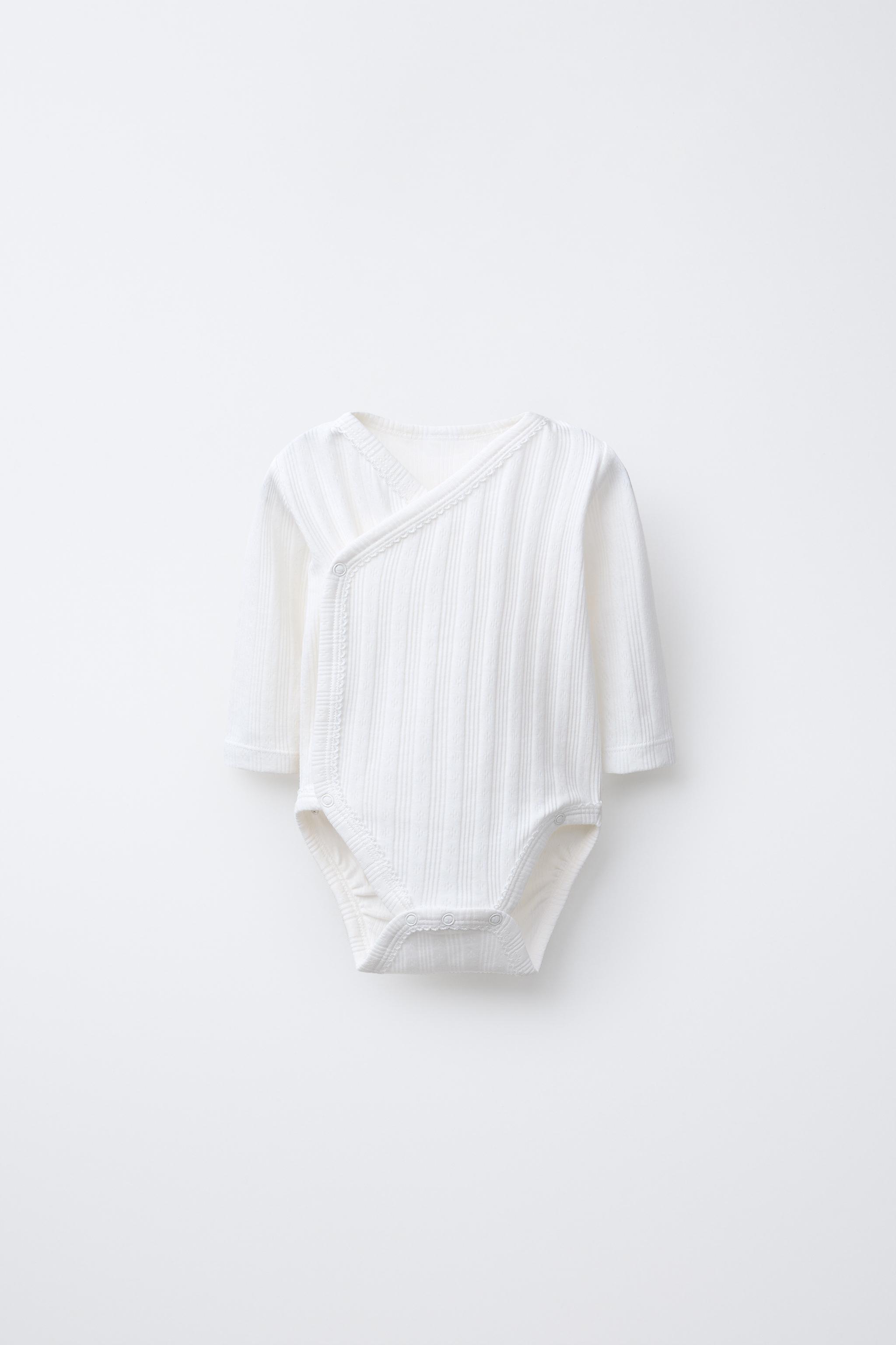 0-6 MONTHS/ THREE-PACK OF LONG SLEEVE KIMONO COLLAR BODYSUITS