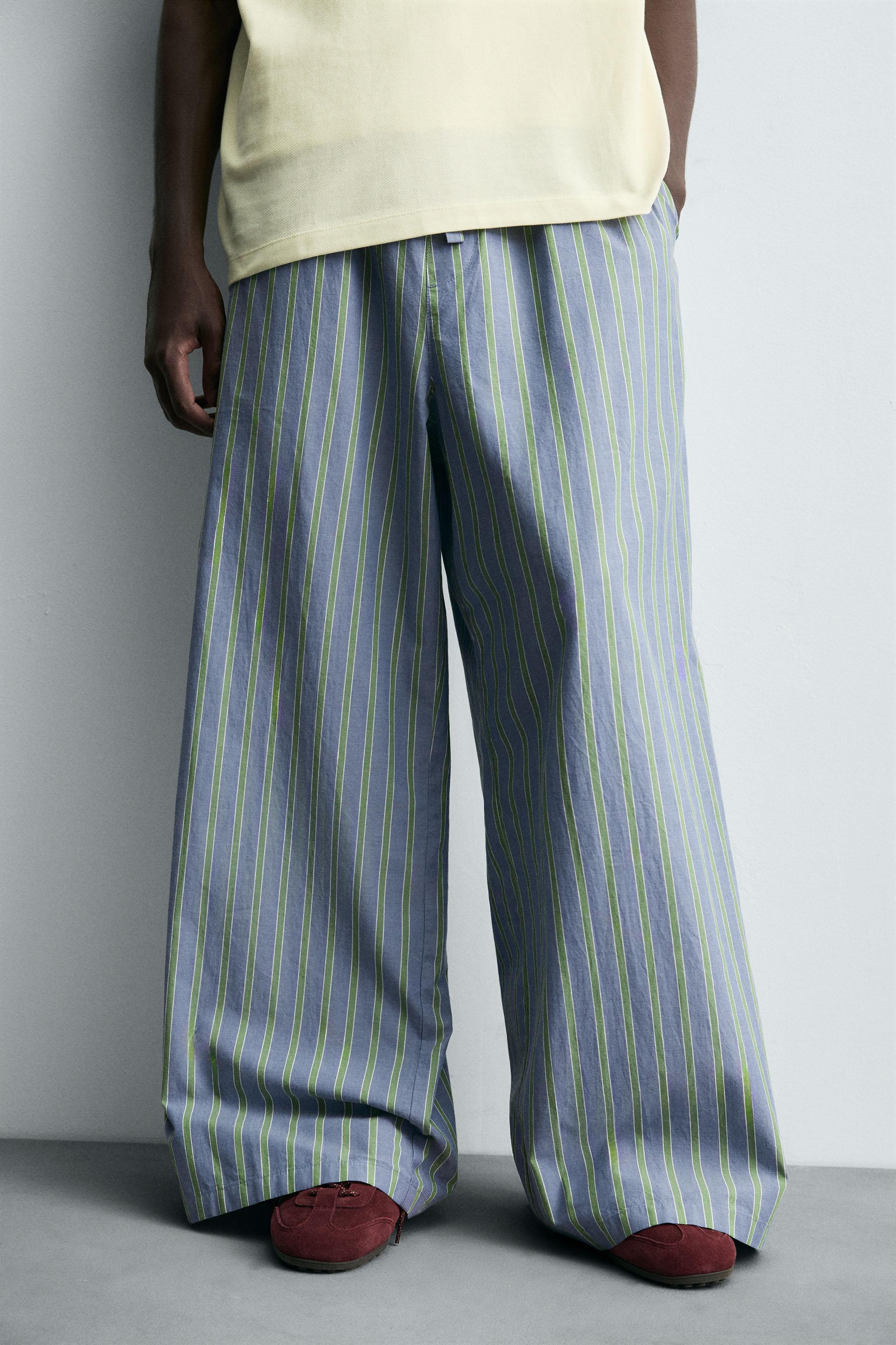 STRIPED OVERSIZED FIT PANTS