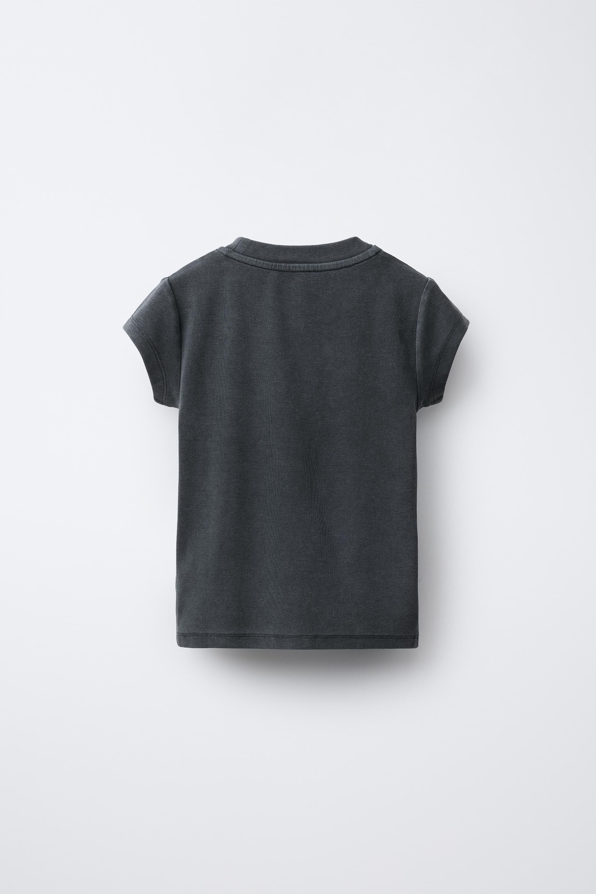 RHINESTONE WASHED EFFECT T-SHIRT