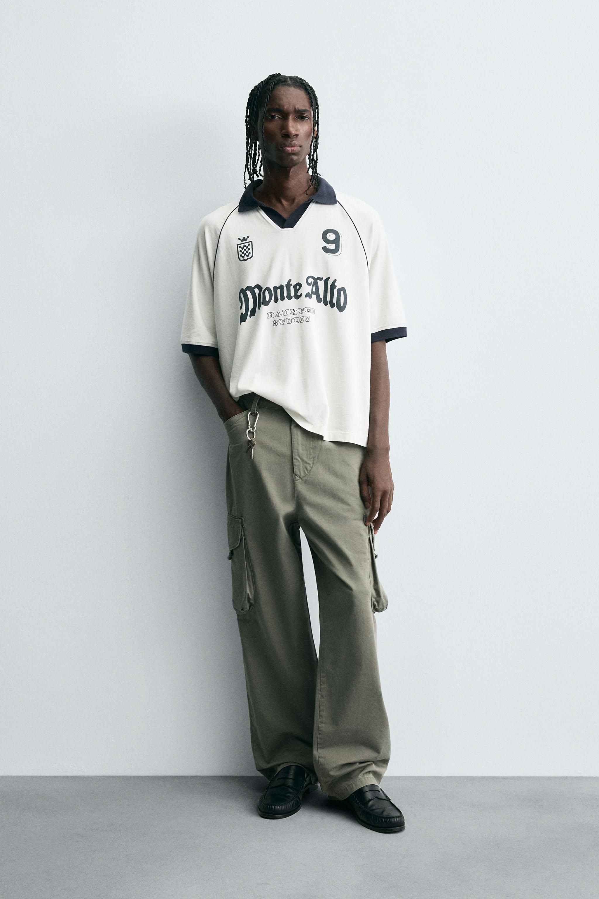 RETRO SOCCER PRINTED POLO SHIRT