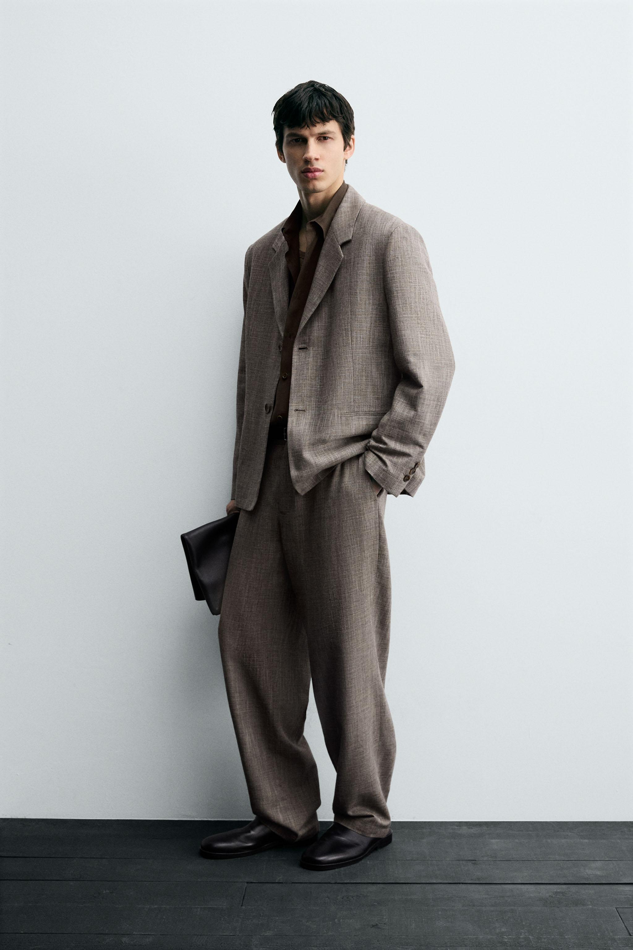 TEXTURED SUIT PANTS