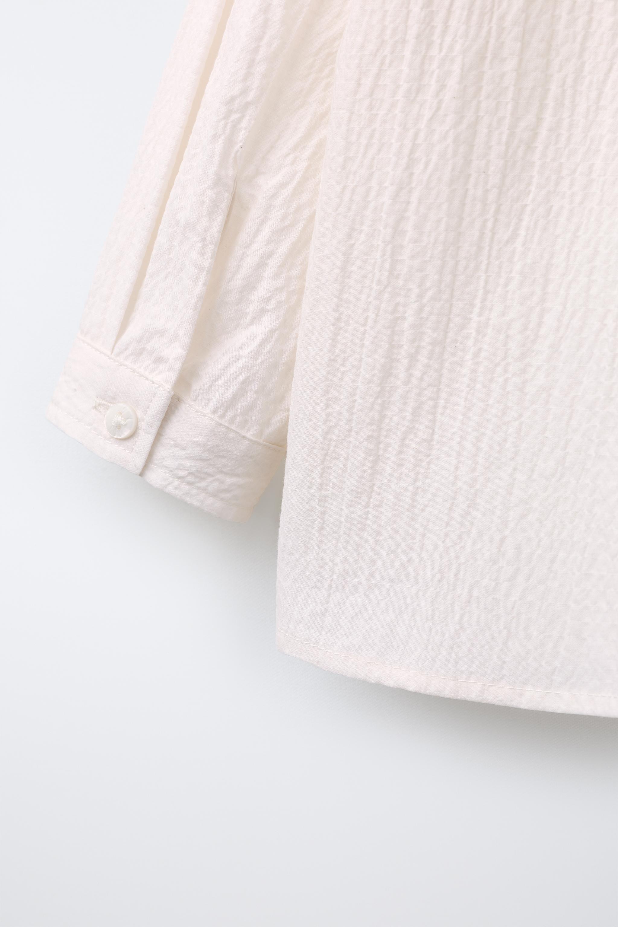 TEXTURED SHIRT WITH MANDARIN COLLAR