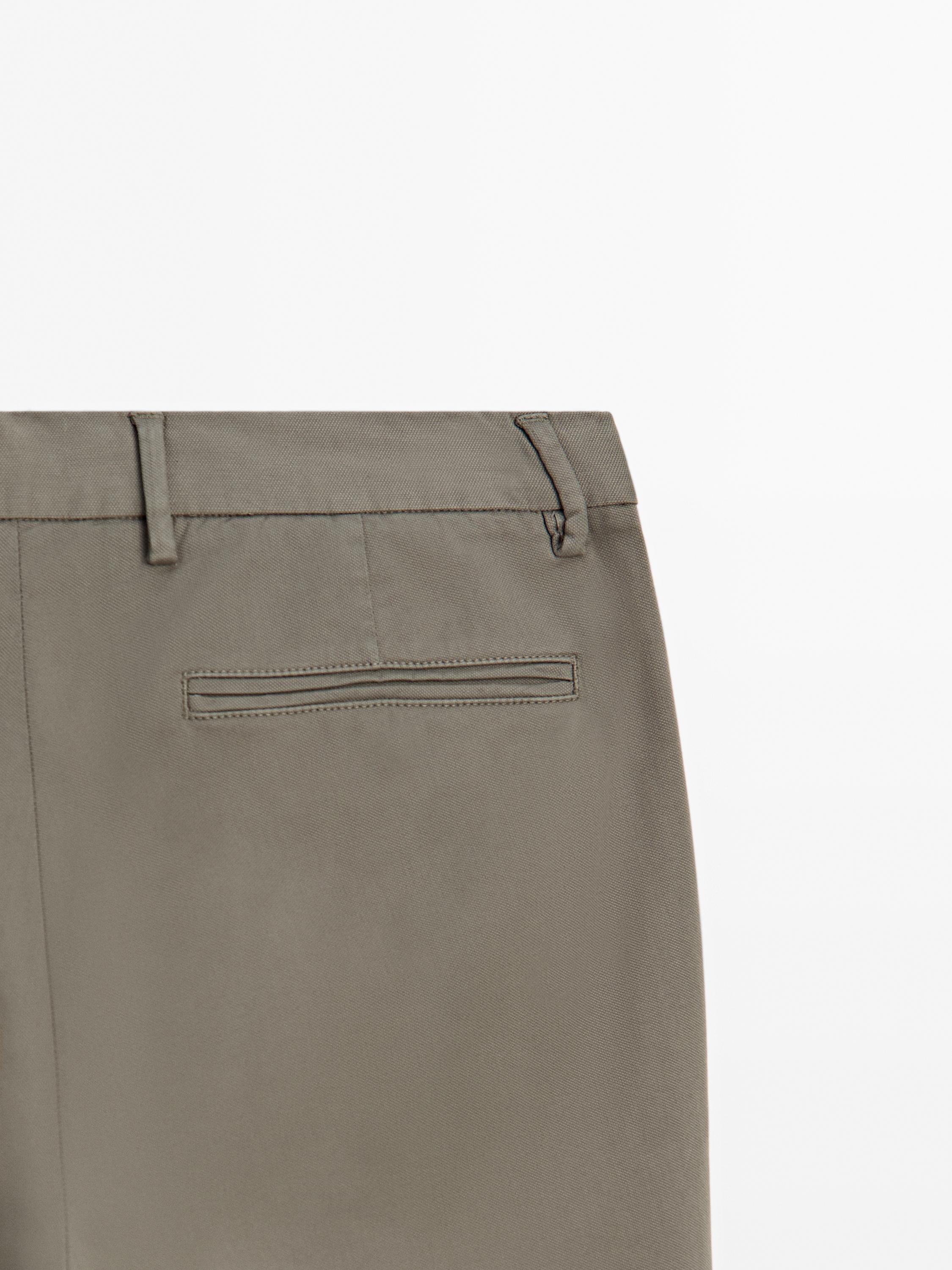 Slim fit textured trousers