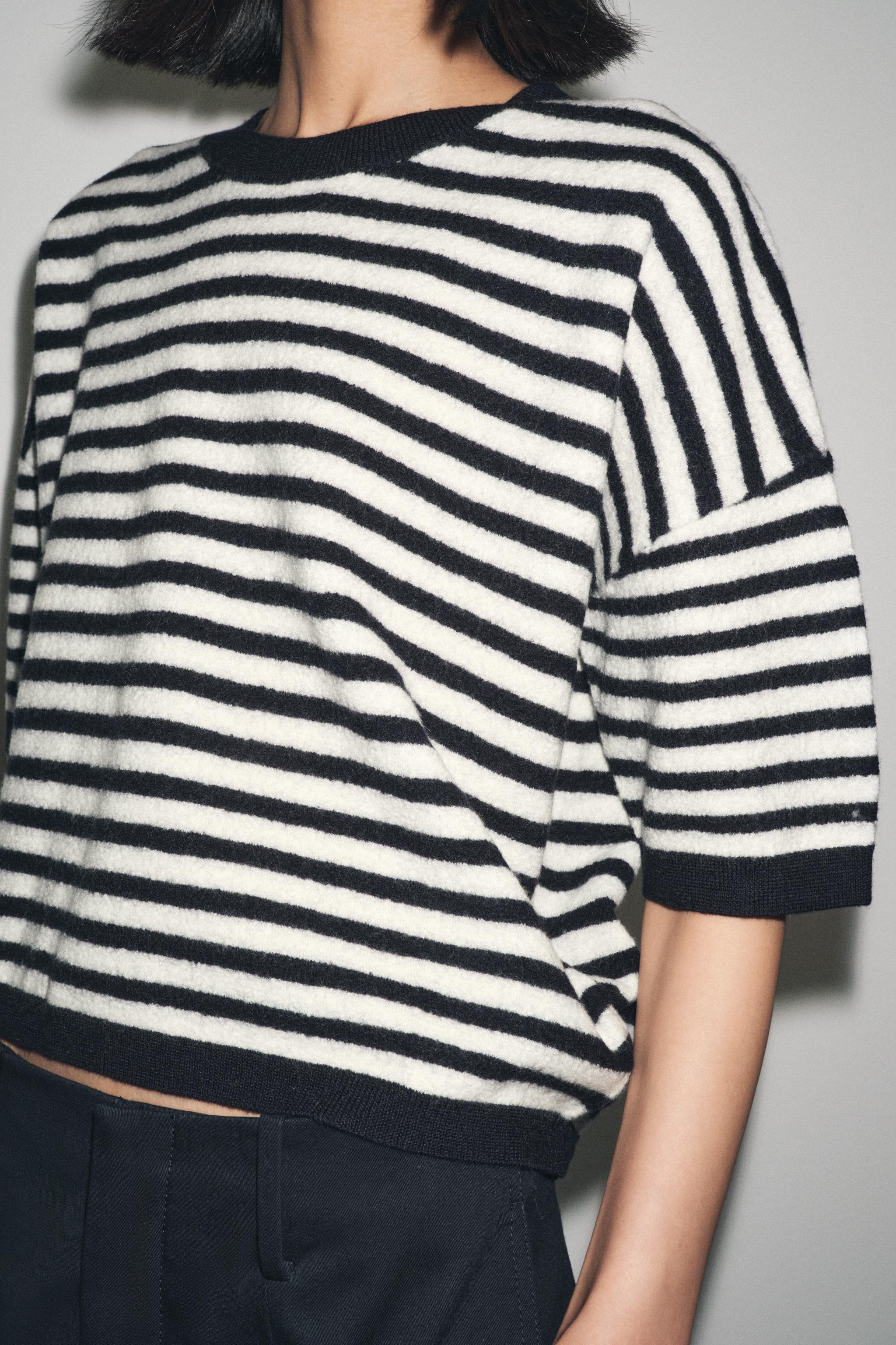 100% WOOL STRIPED SWEATER