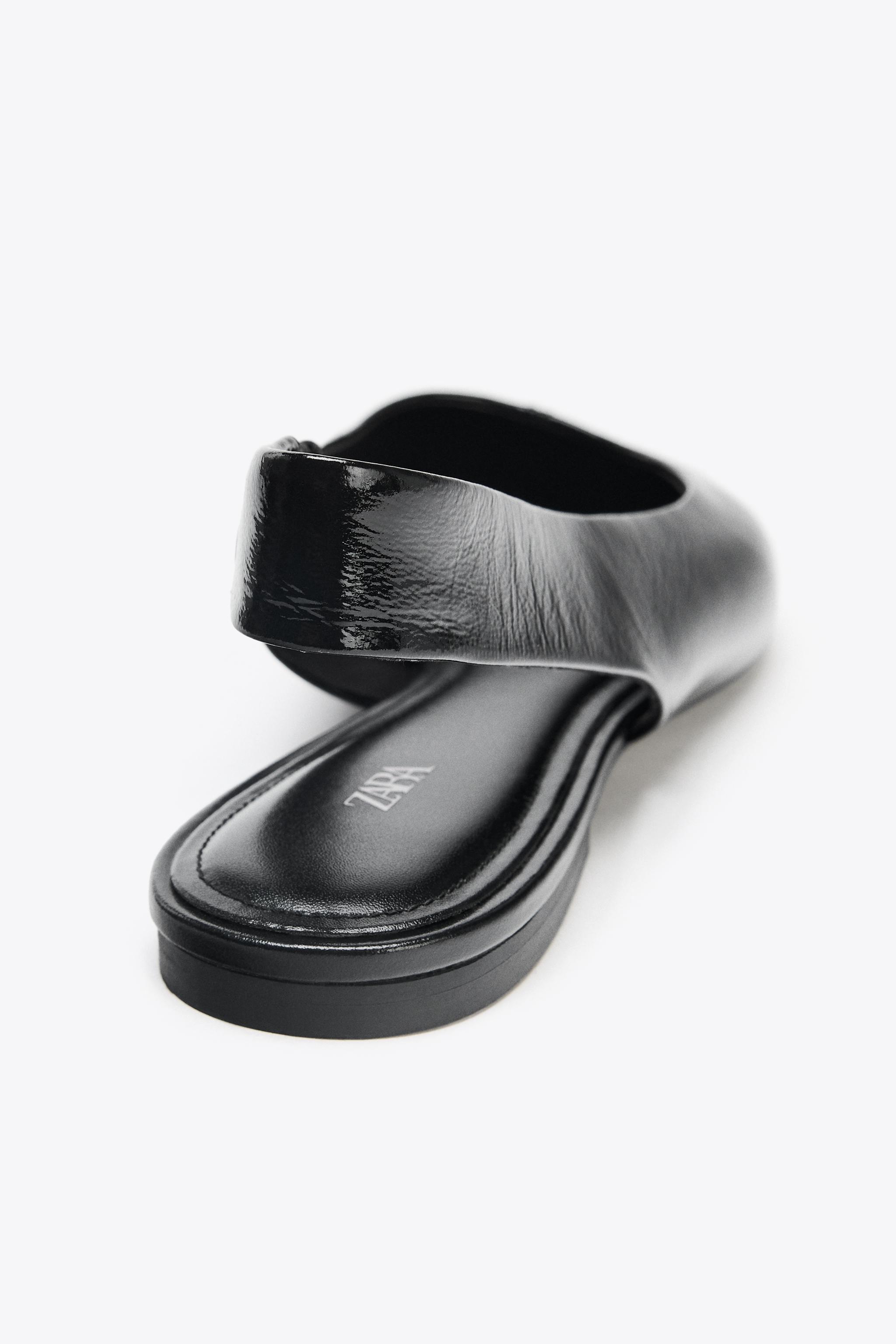 LEATHER SLINGBACK BALLET FLATS