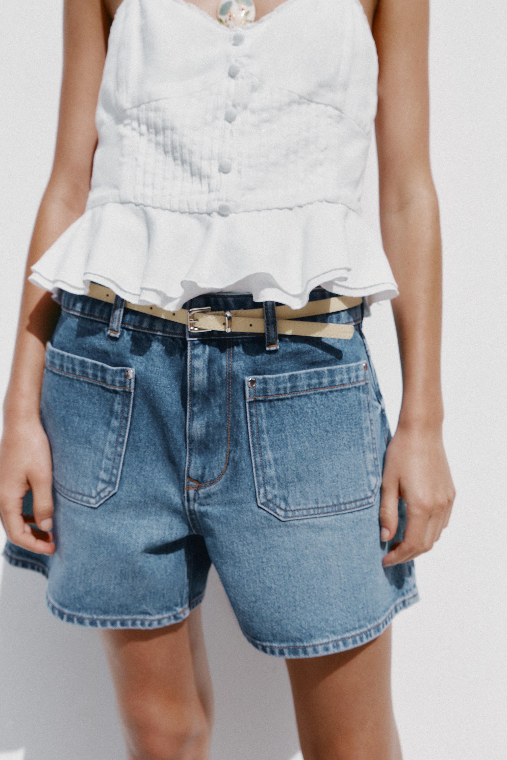 Z1975 BELTED DENIM SHORTS