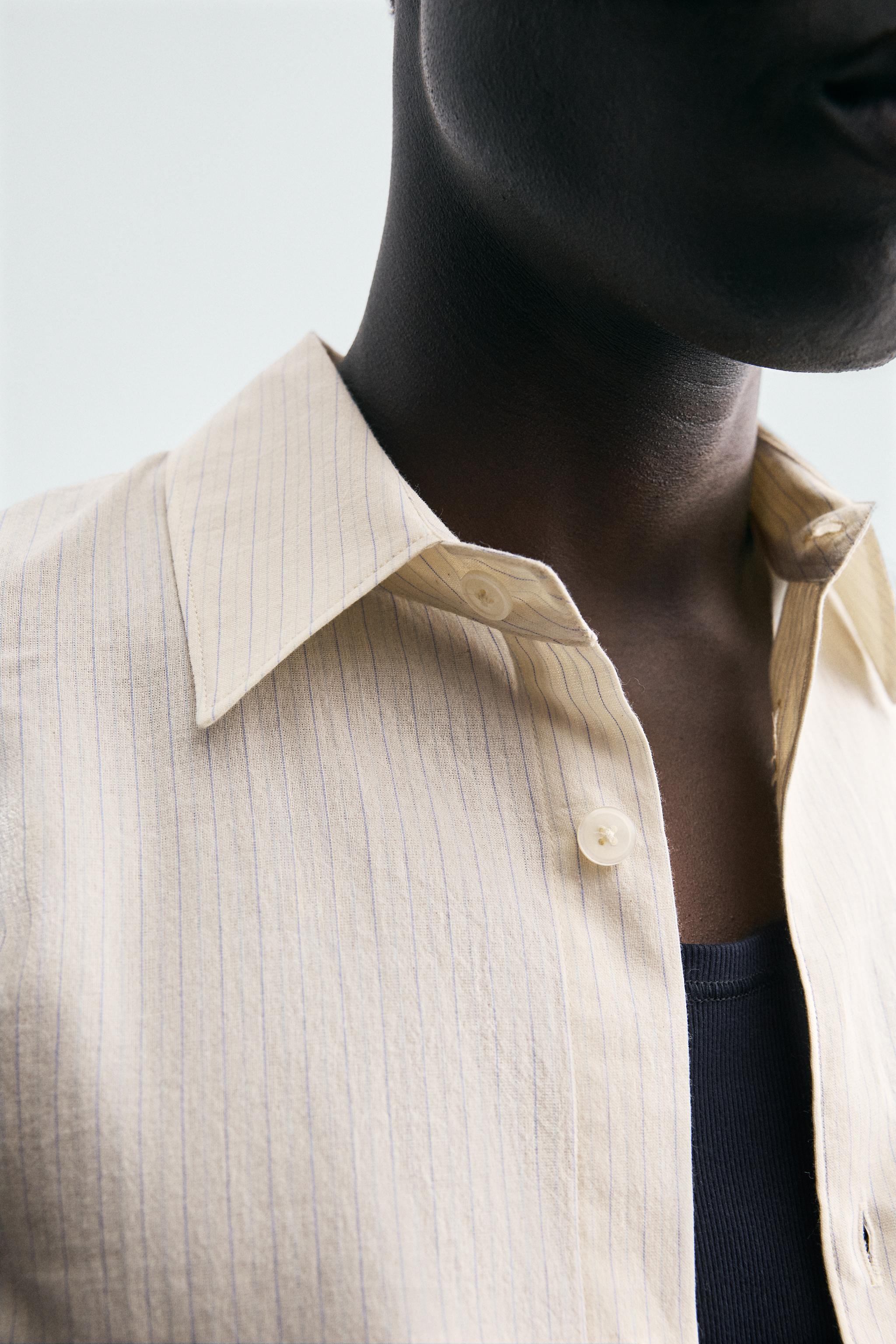 STRIPED COTTON VISCOSE SHIRT