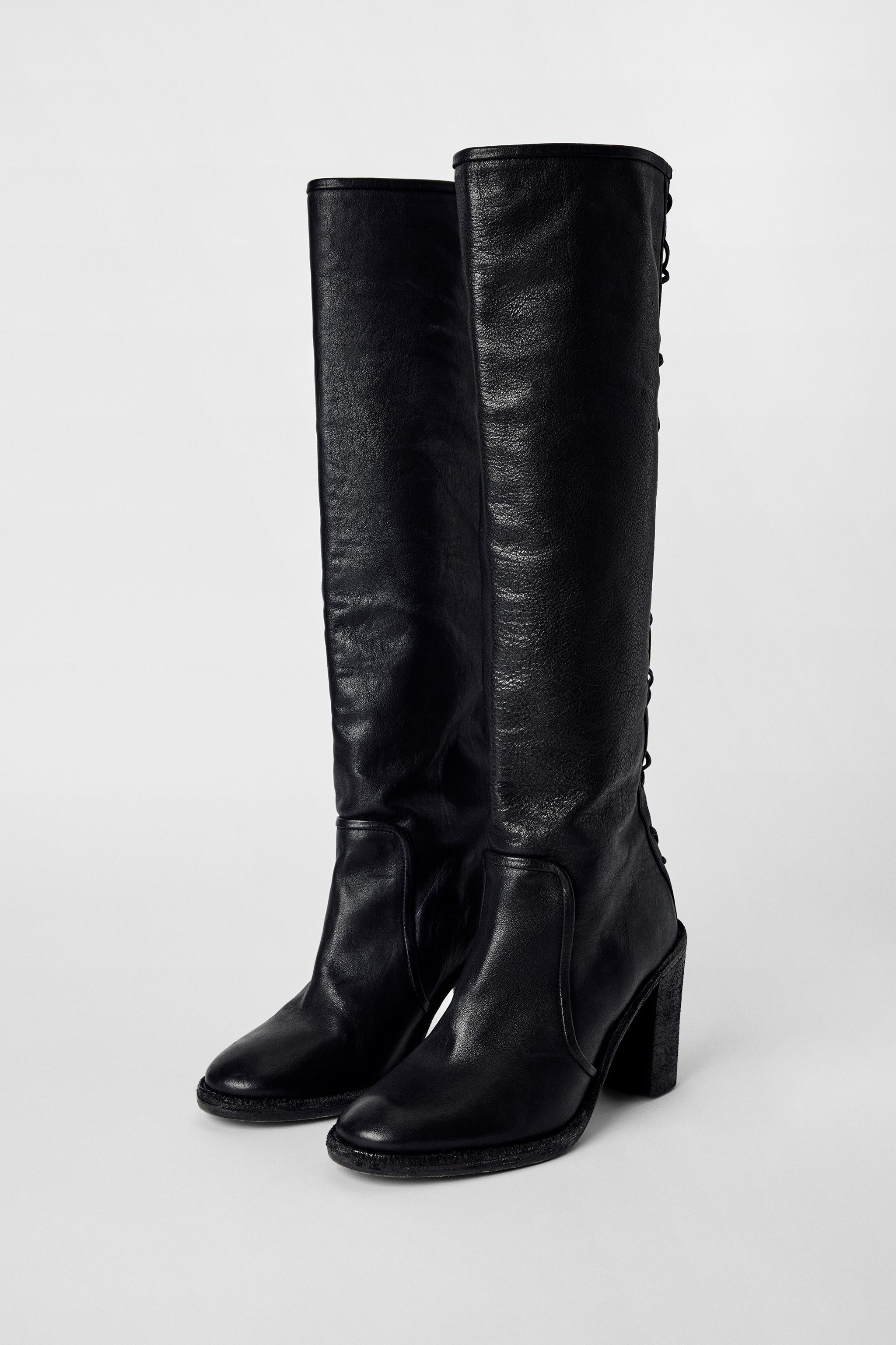 LEATHER LACE-UP BOOTS KATE MOSS X ZARA