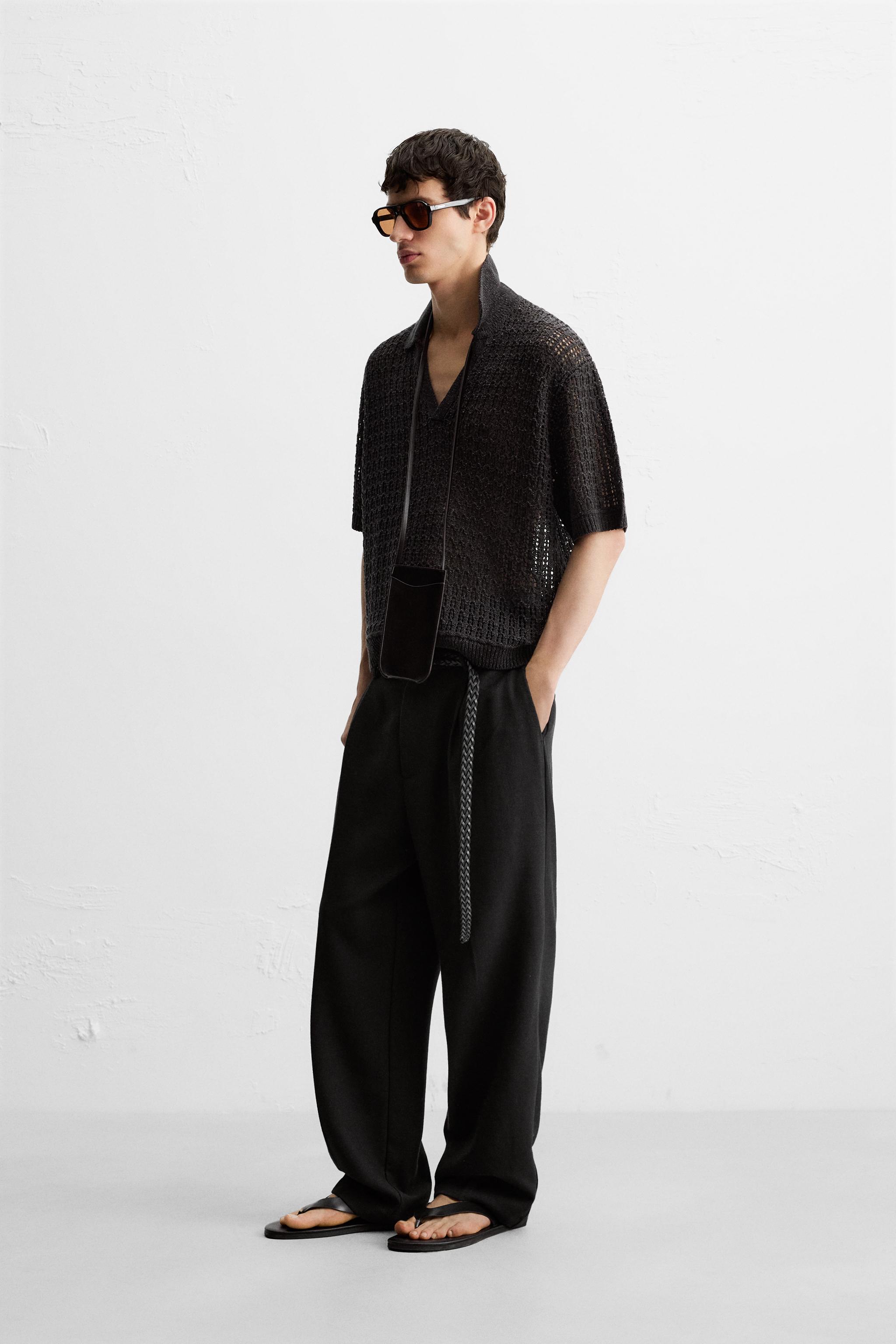 OPEN KNIT POLO SHIRT