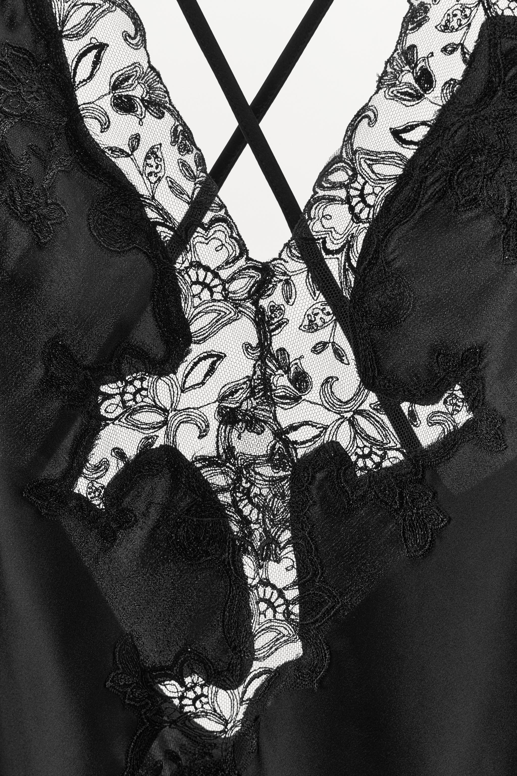 SATIN EMBROIDERED LACE DRESS