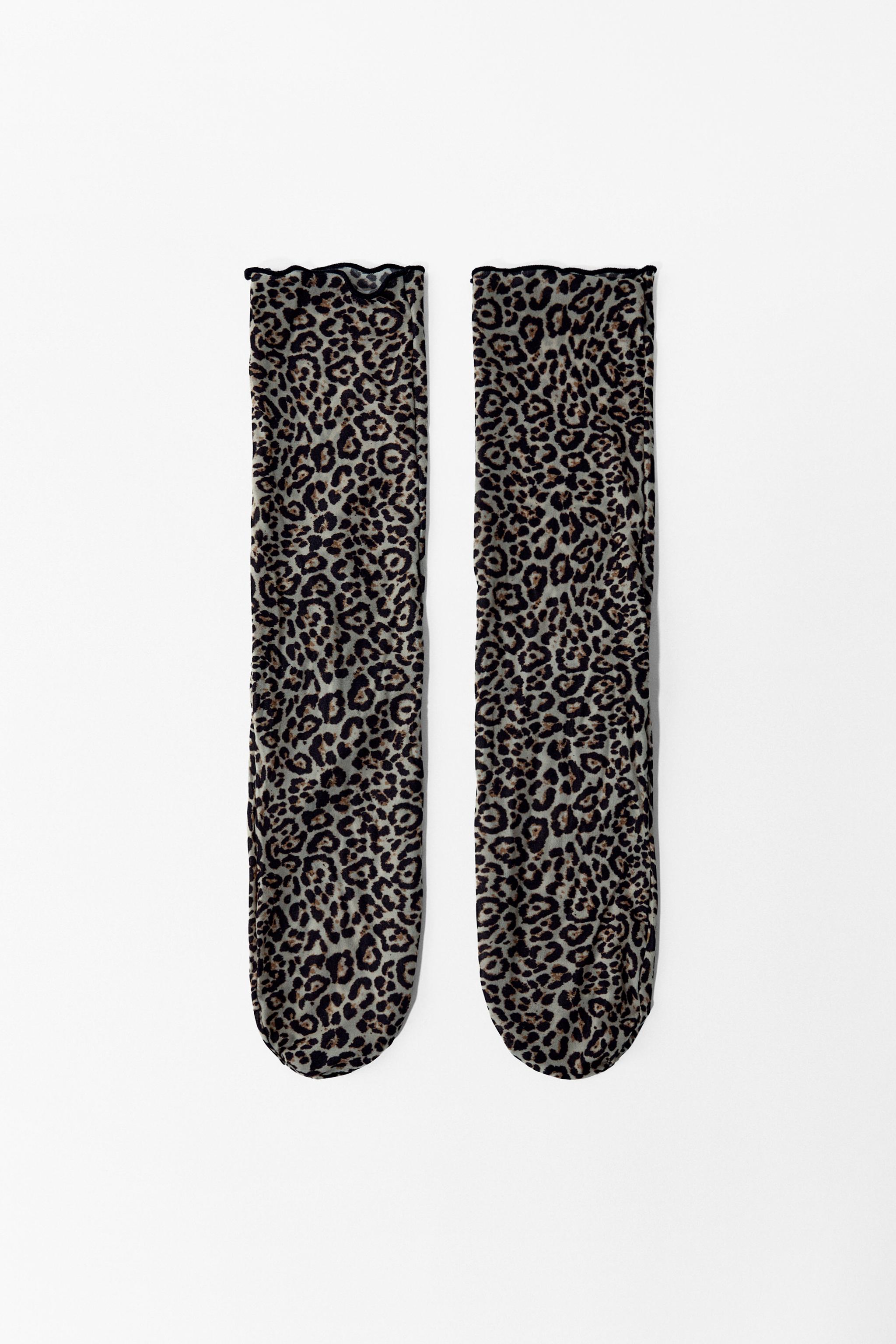 ANIMAL PRINT MID-CALF SOCKS