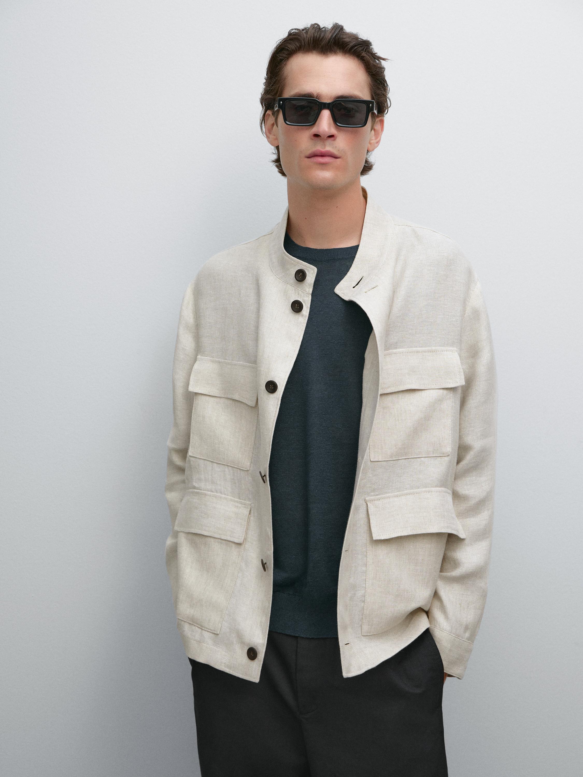 Total look linen overshirt