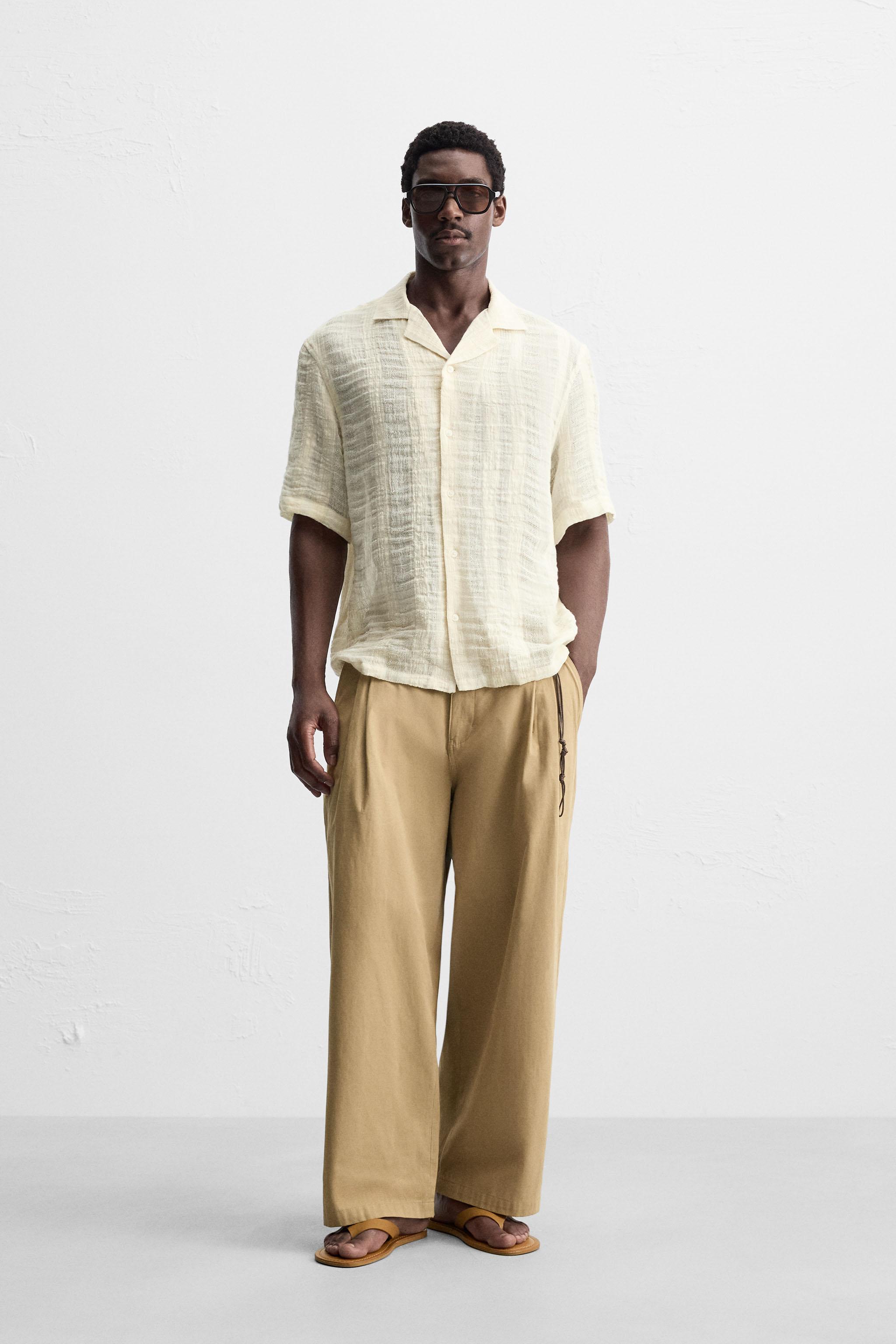 COTTON LINEN JACQUARD SHIRT