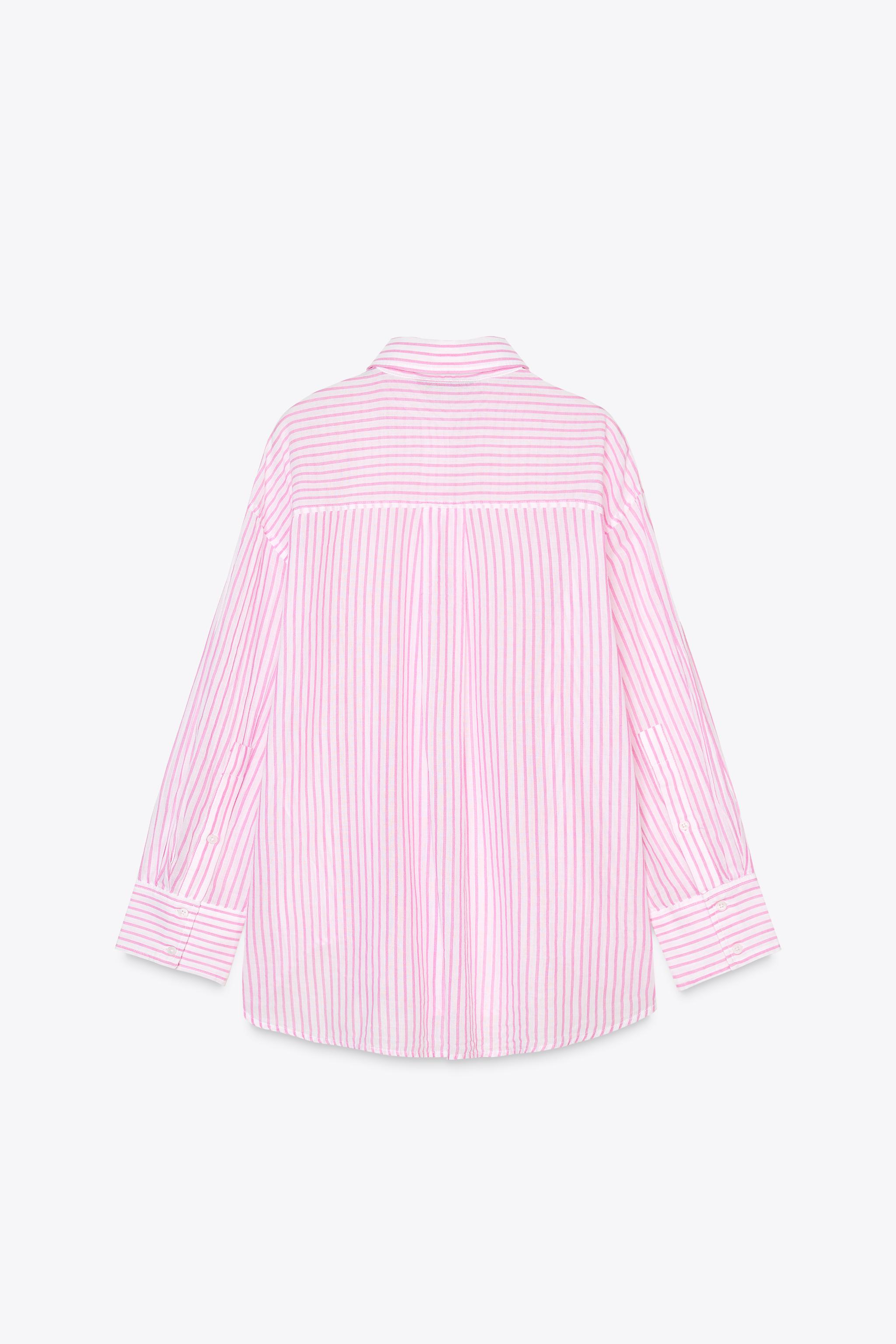 STRIPED GAUZE OVERSIZED SHIRT