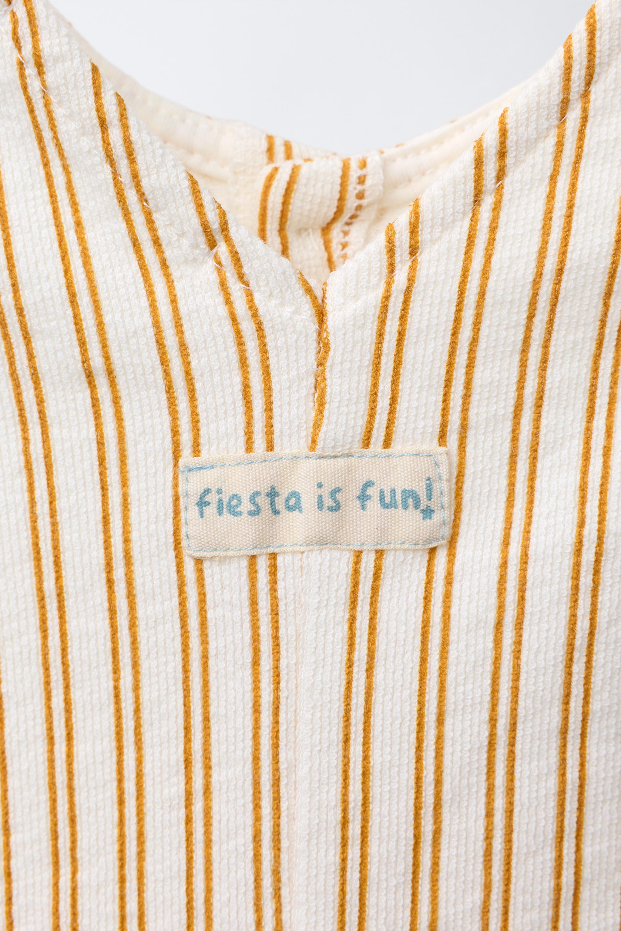 STRIPED OVERALLS WITH LABEL