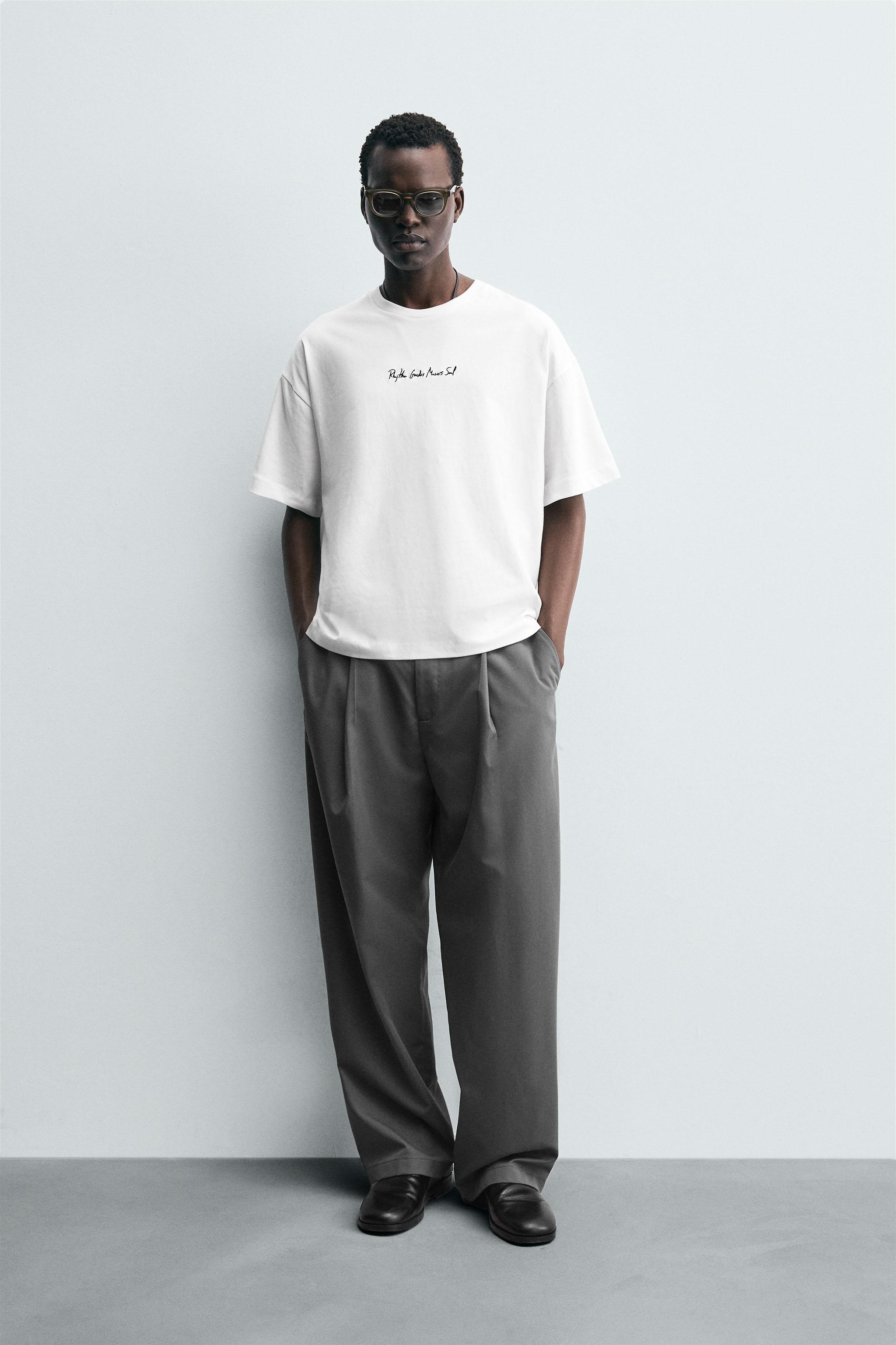 EMBROIDERED TEXT T-SHIRT