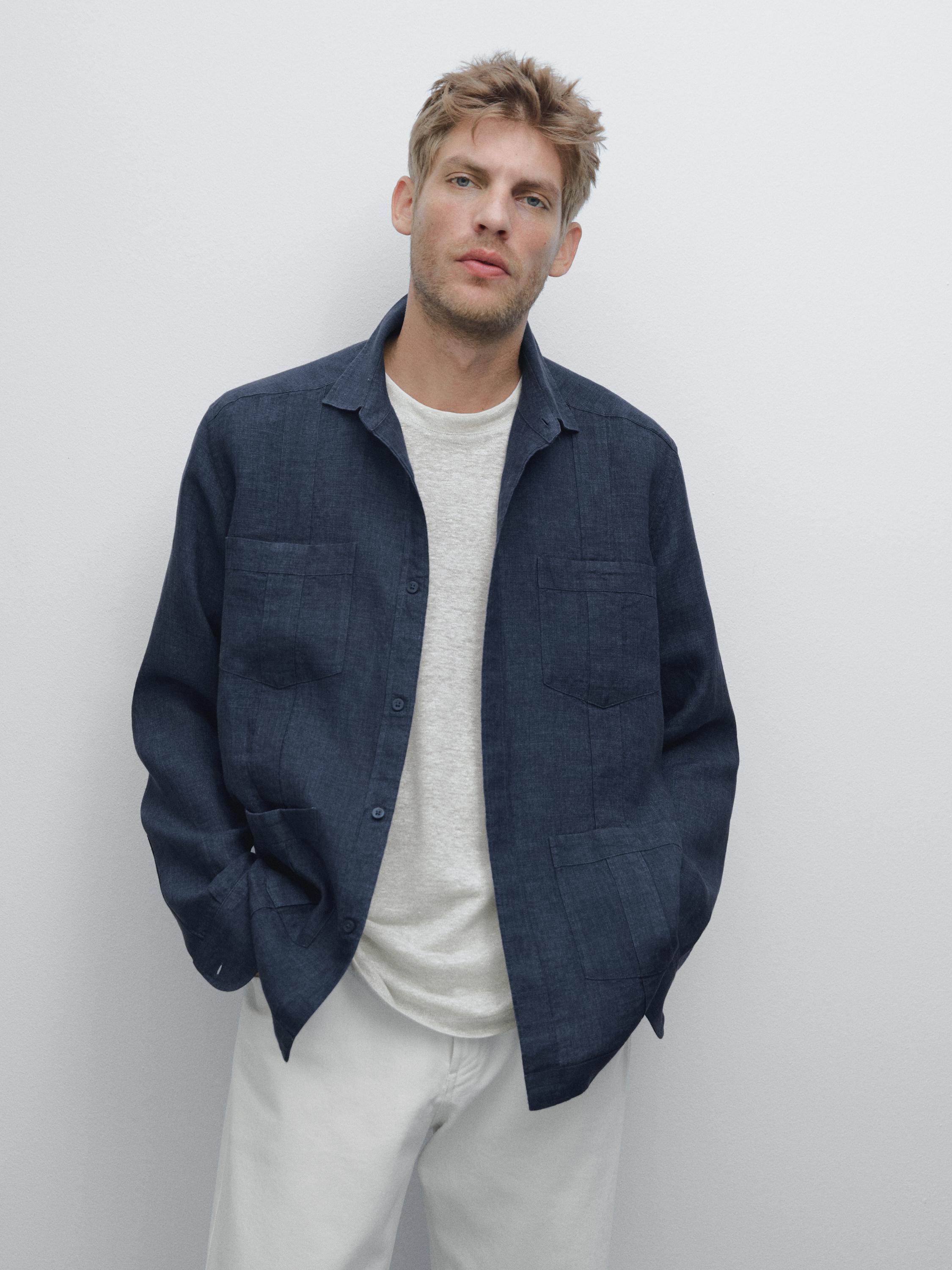 100% linen shirt with pintucks