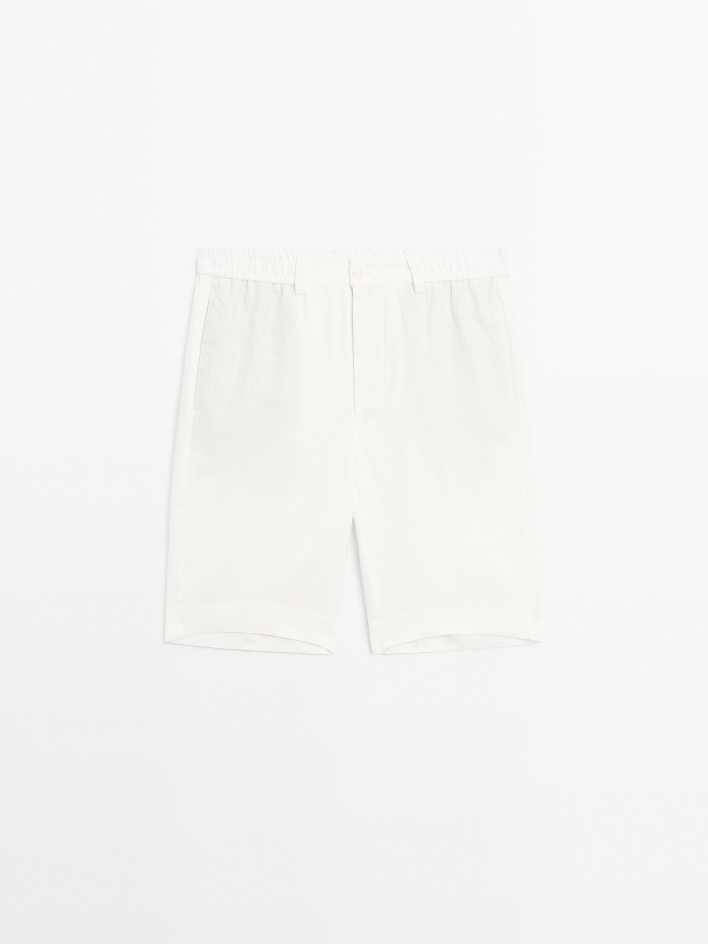 Lightweight 100% linen Bermuda shorts