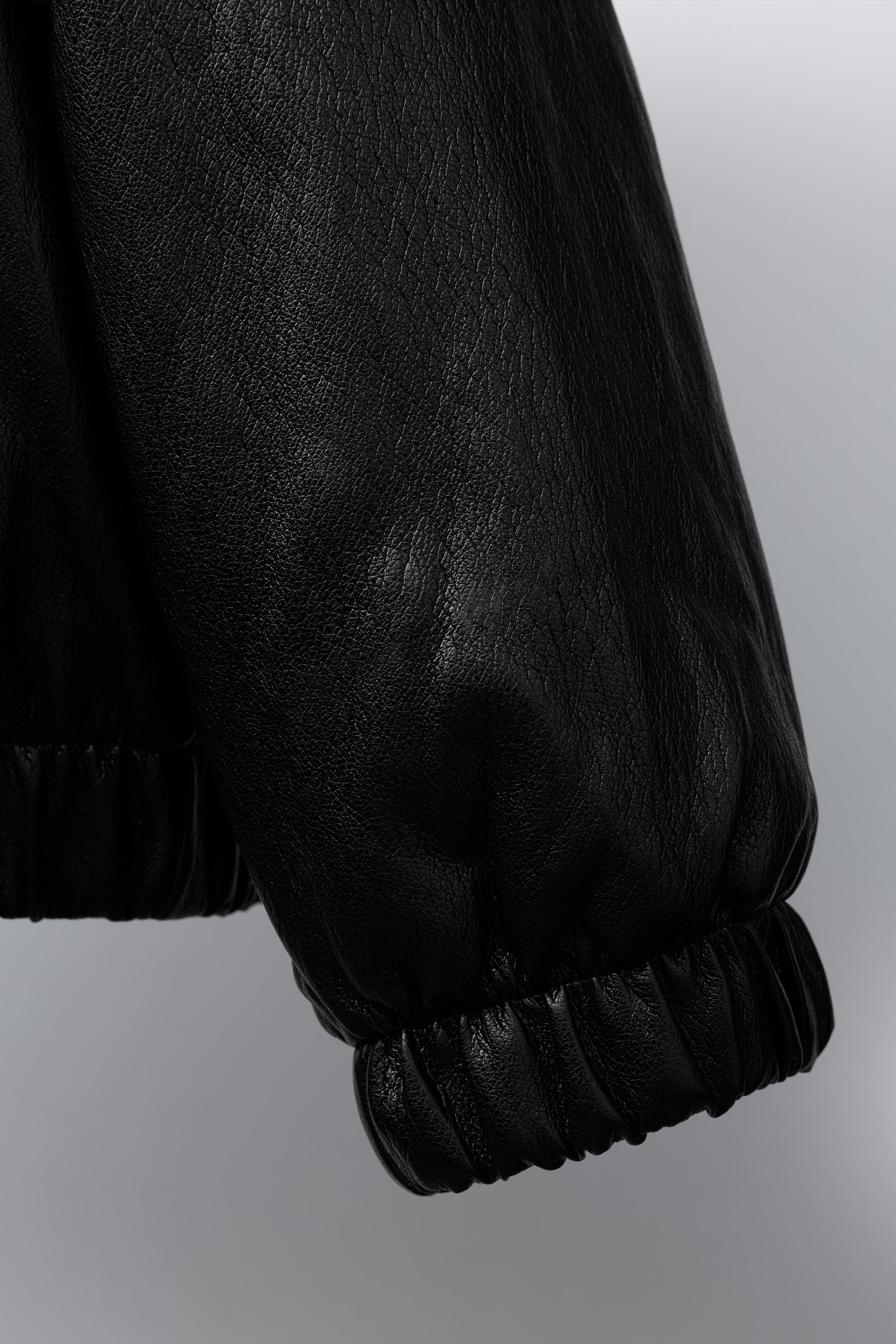 FAUX LEATHER PUFFER JACKET