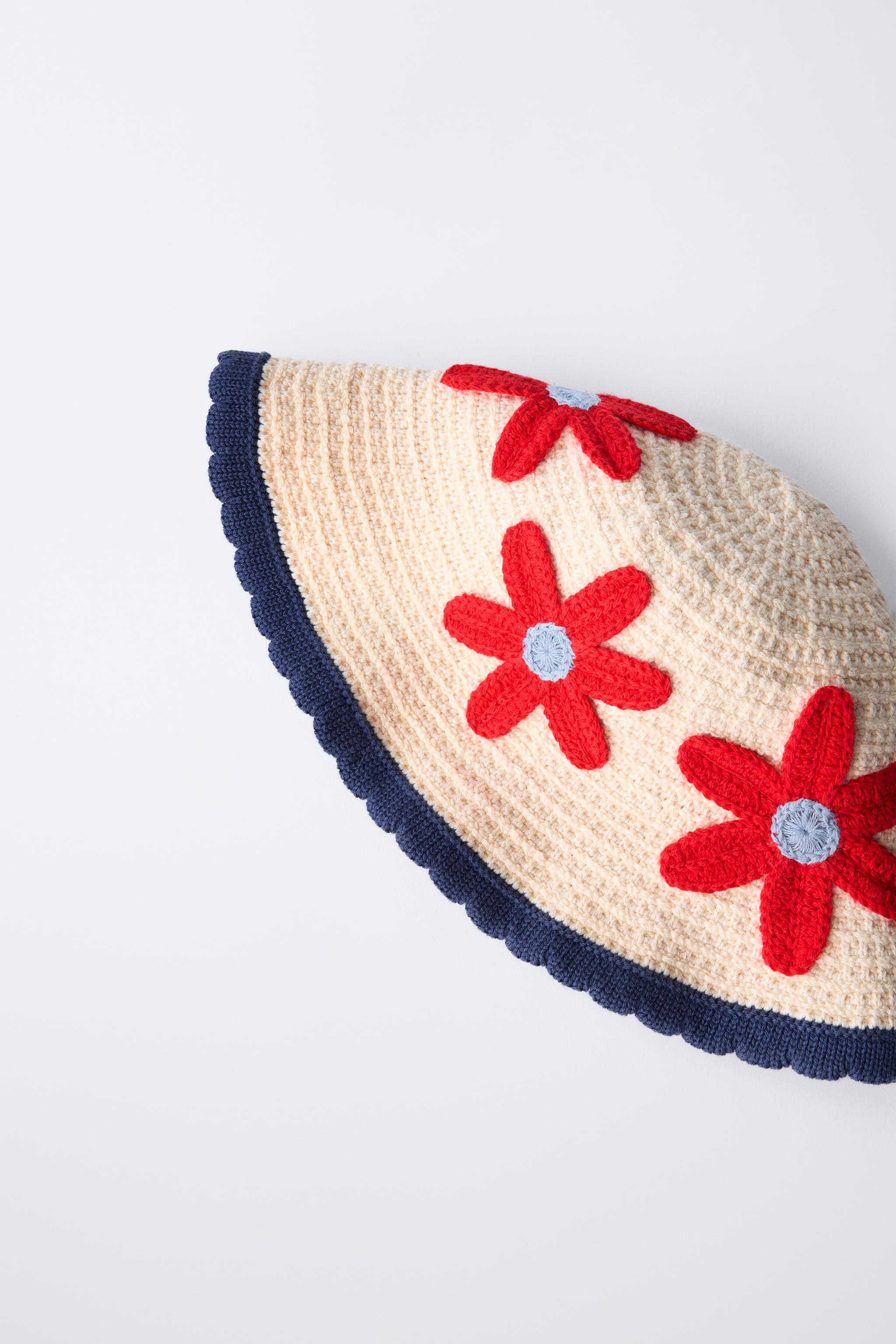 1-6 YEARS/ CROCHET KNIT FLOWER HAT