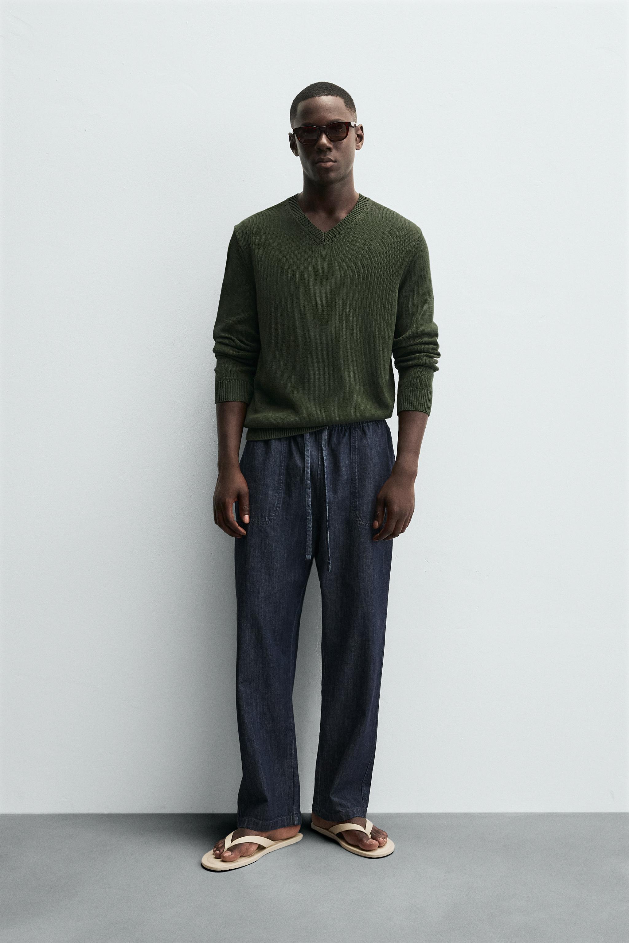 COTTON V-NECK SWEATER